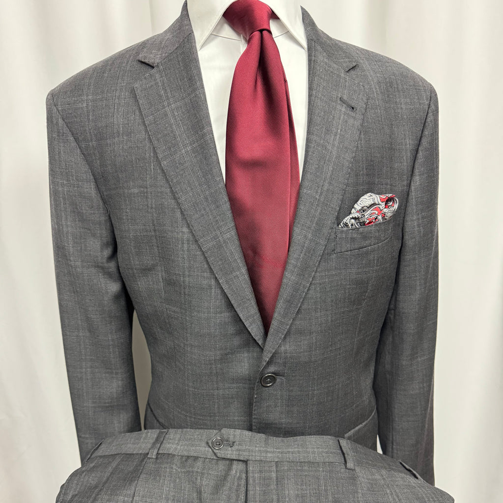 Jos. A. Bank Signature Gold Mid Gray Subtle Check Suit – 44R