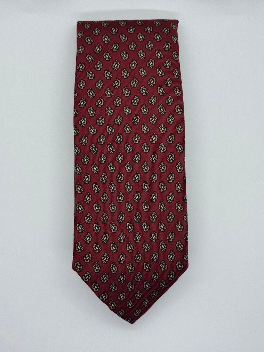 Ferrell Reed for Nordstrom Burgundy Paisley Medallion Silk Tie