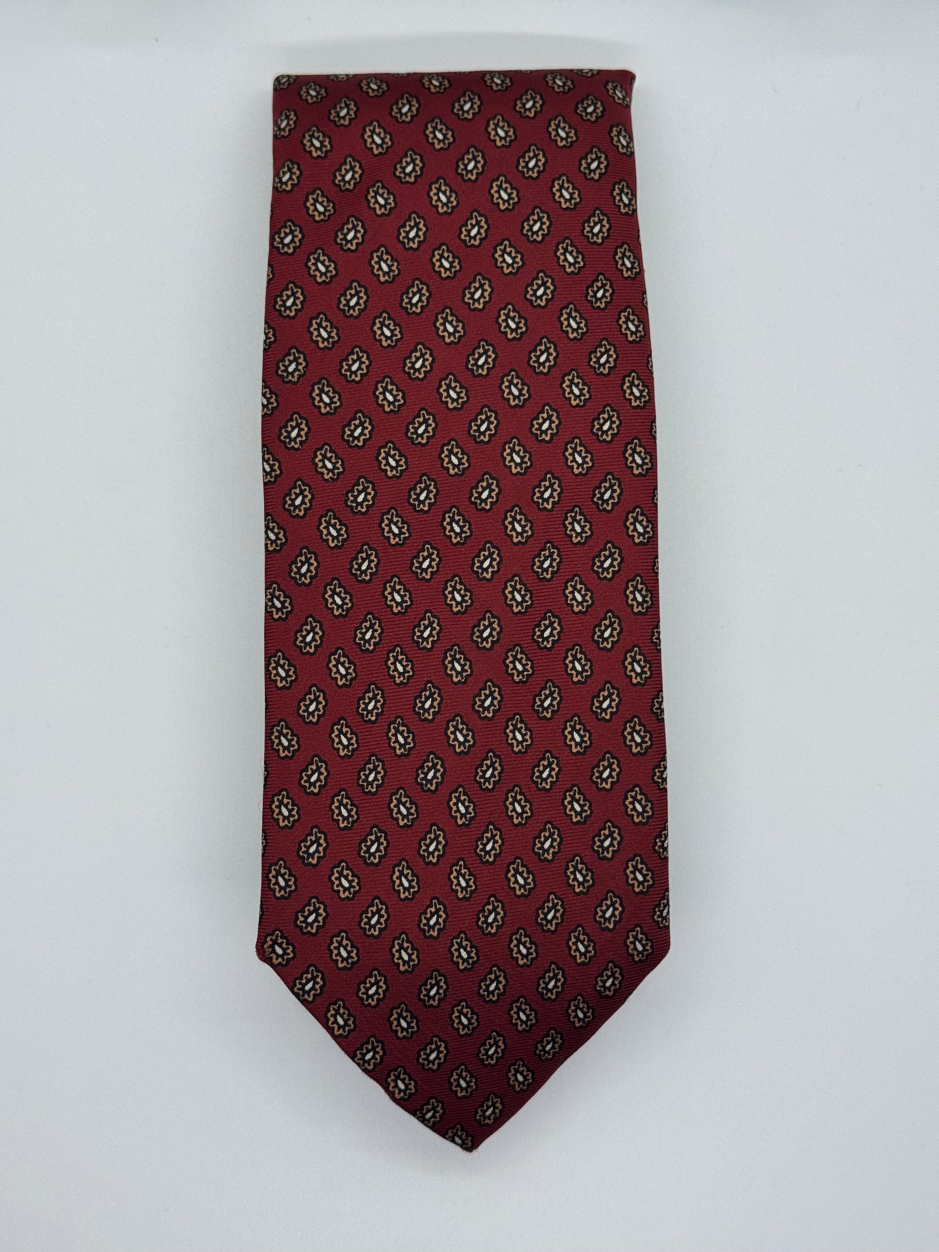 Ferrell Reed for Nordstrom Burgundy Paisley Medallion Silk Tie