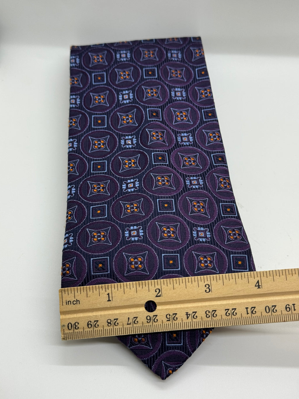 Vintage Distante Purple Medallion Silk Tie