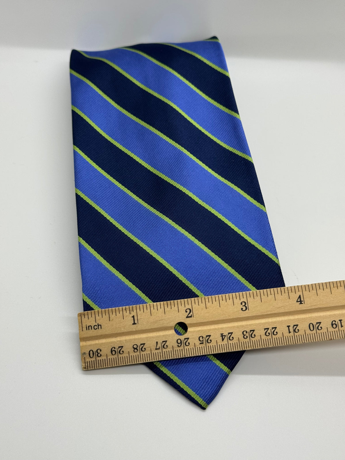 J. Crew Navy, Blue & Green Striped Tie