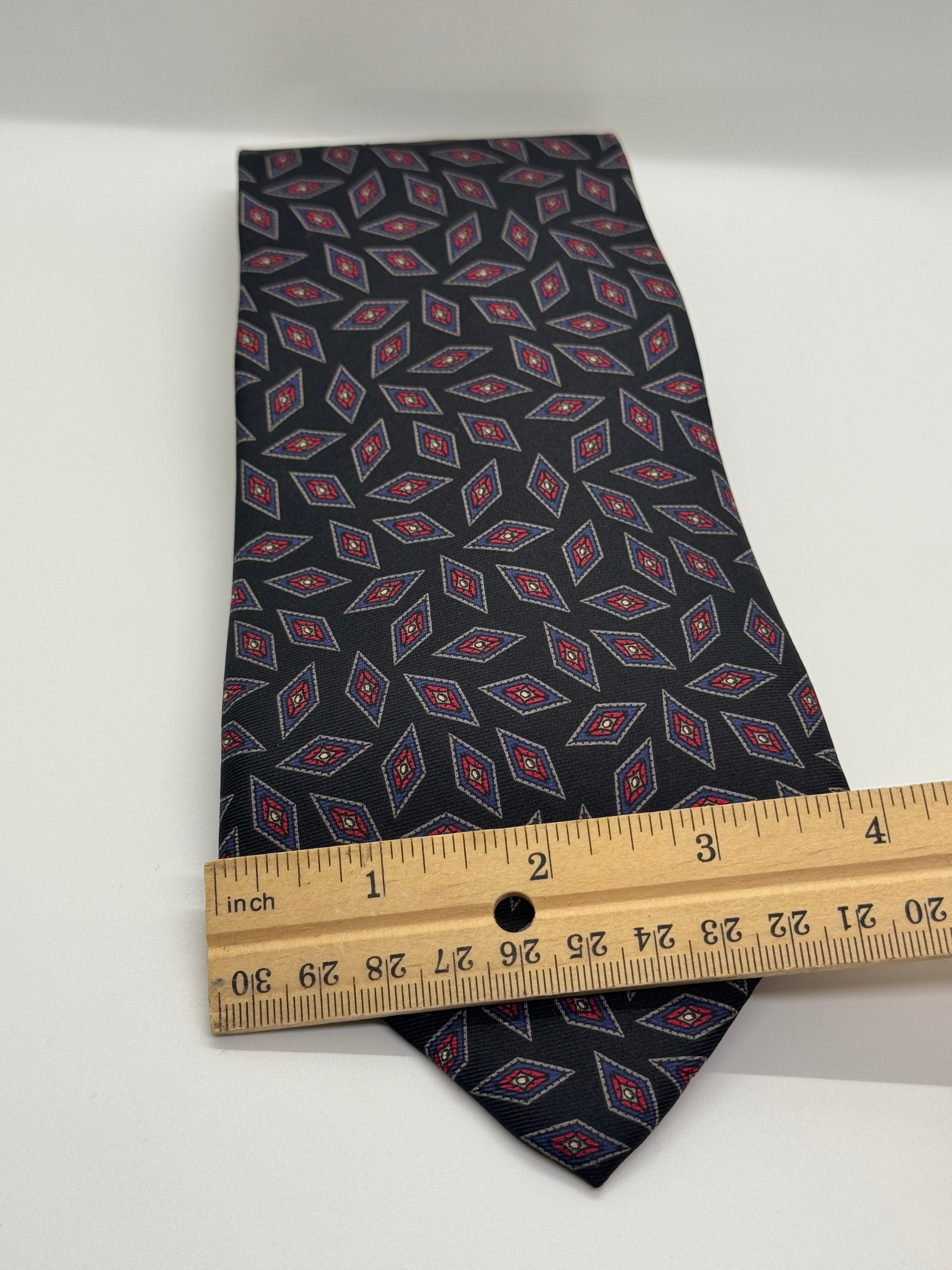 Royal Club Black Diamond Medallion Silk Tie