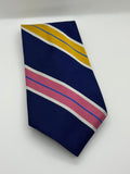 Polo Ralph Lauren Navy Blue, Pink & Yellow Striped Tie