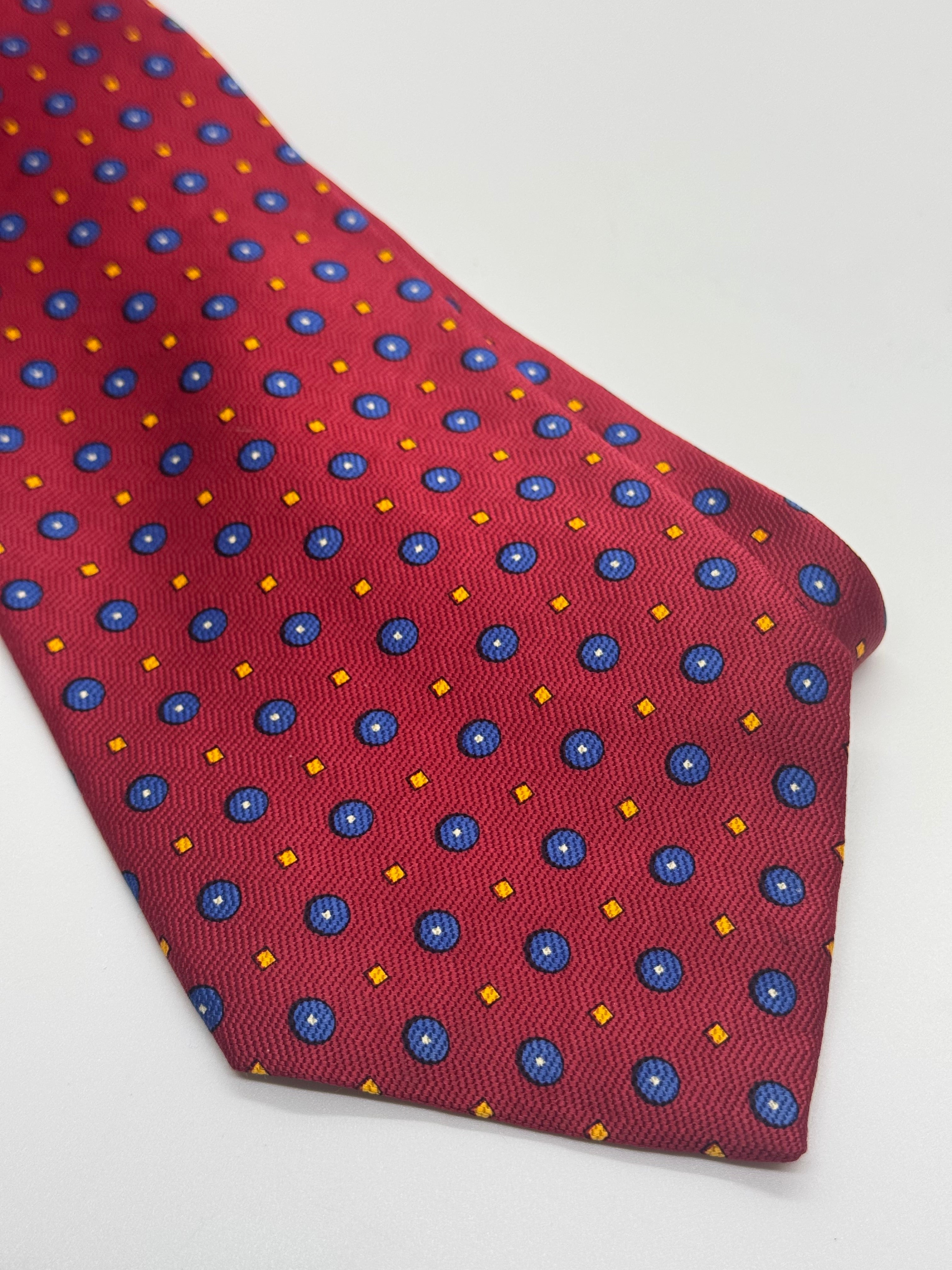 Ralph Lauren Red Medallion Silk Necktie