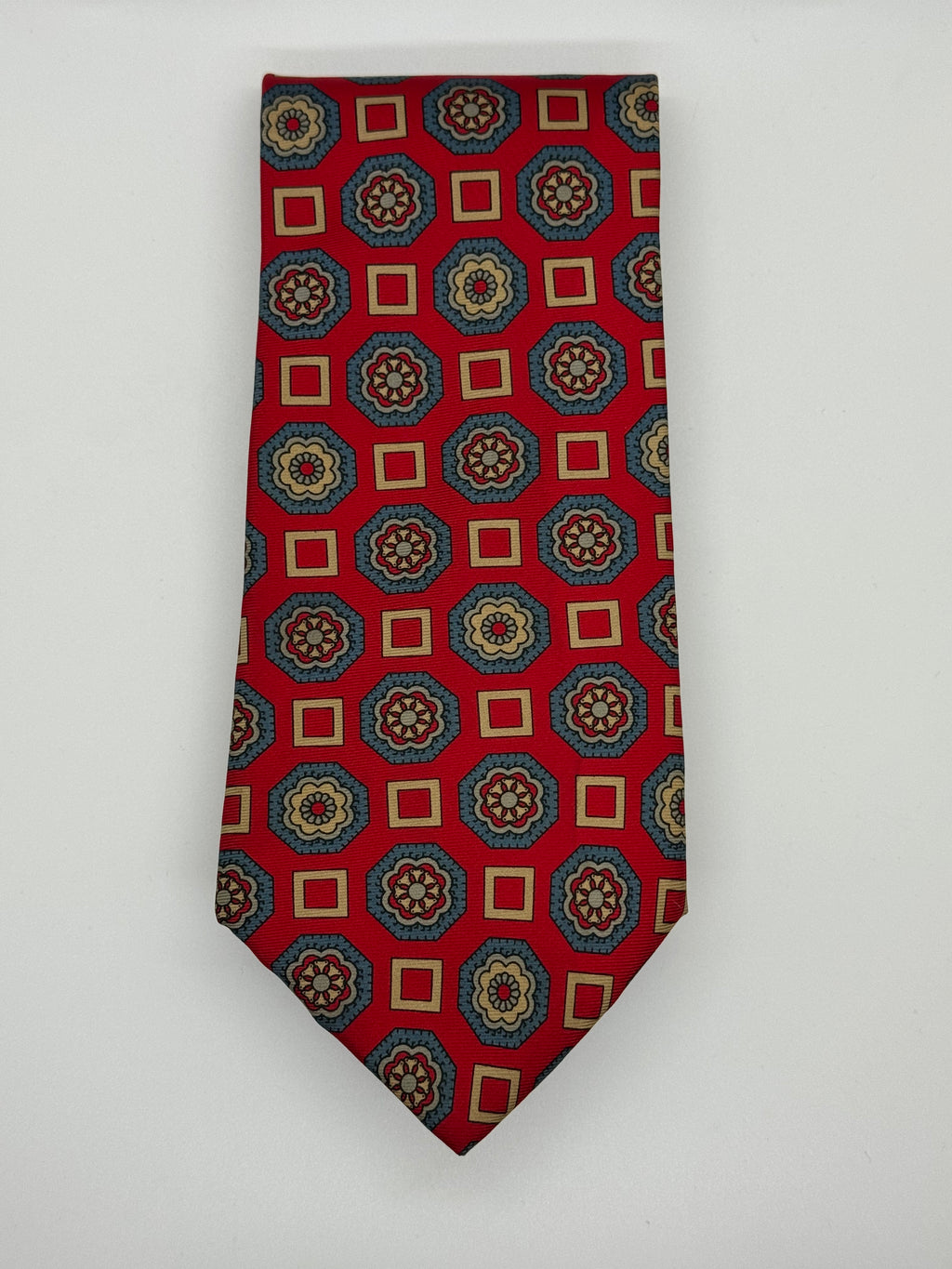 IZOD Red Geometric Medallion Tie