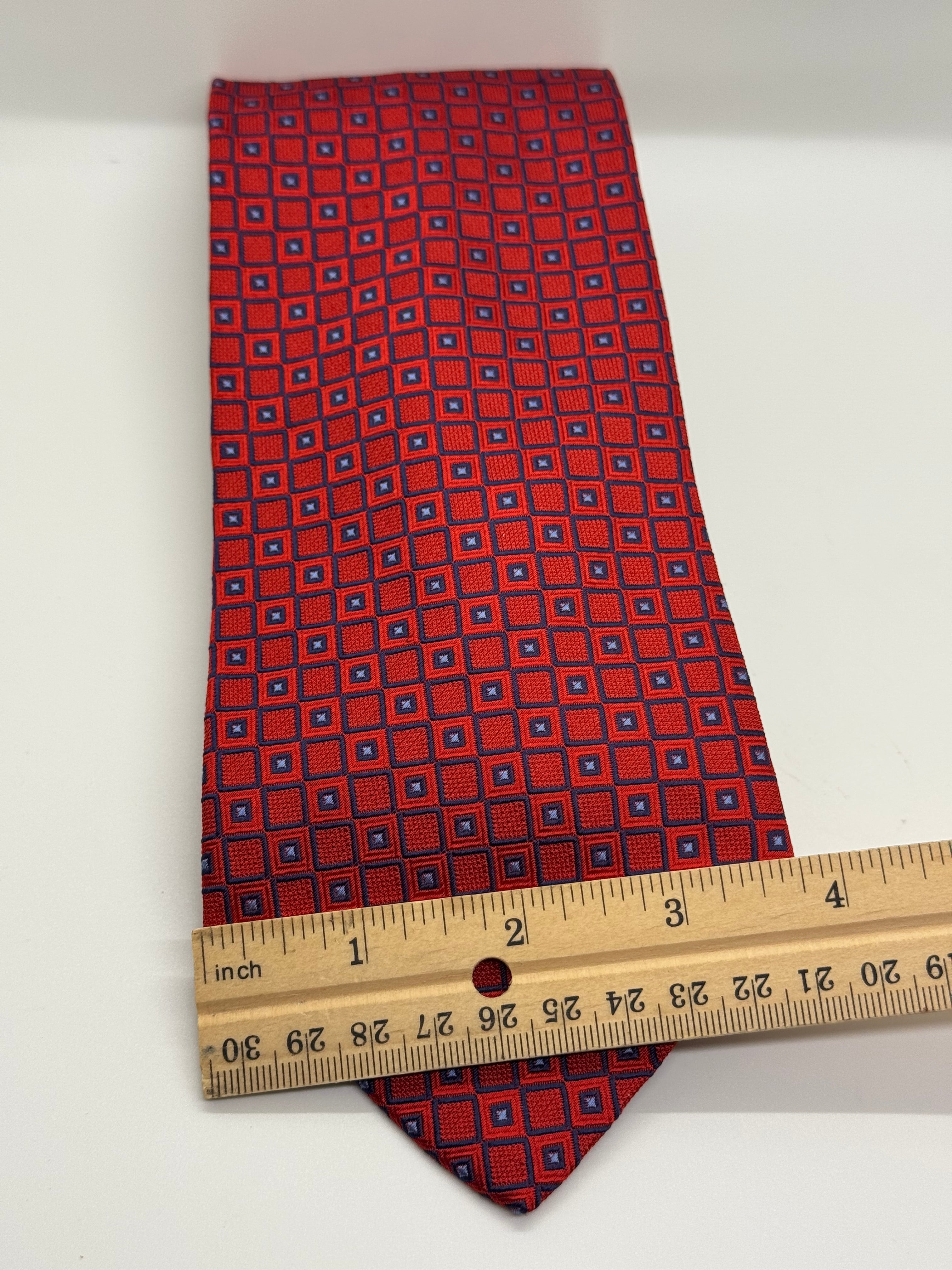 Brooks Brothers 346 Red Geometric Silk Tie