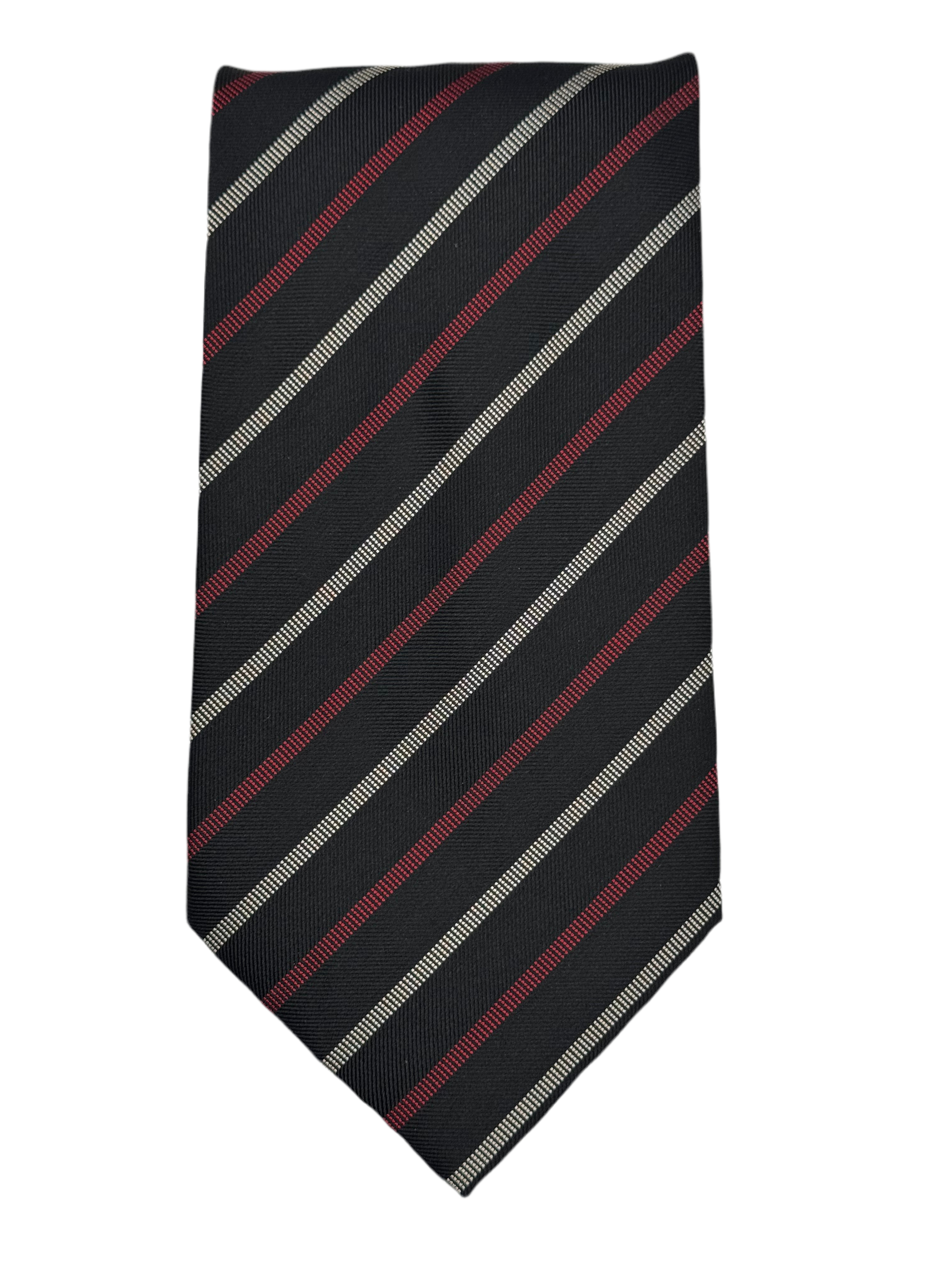 Beau Brummel Soho Black & Burgundy Stripe Tie