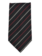 Load image into Gallery viewer, Beau Brummel Soho Black &amp; Burgundy Stripe Tie
