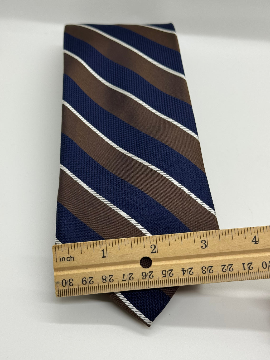 Stafford Navy & Brown Repp Stripe Tie