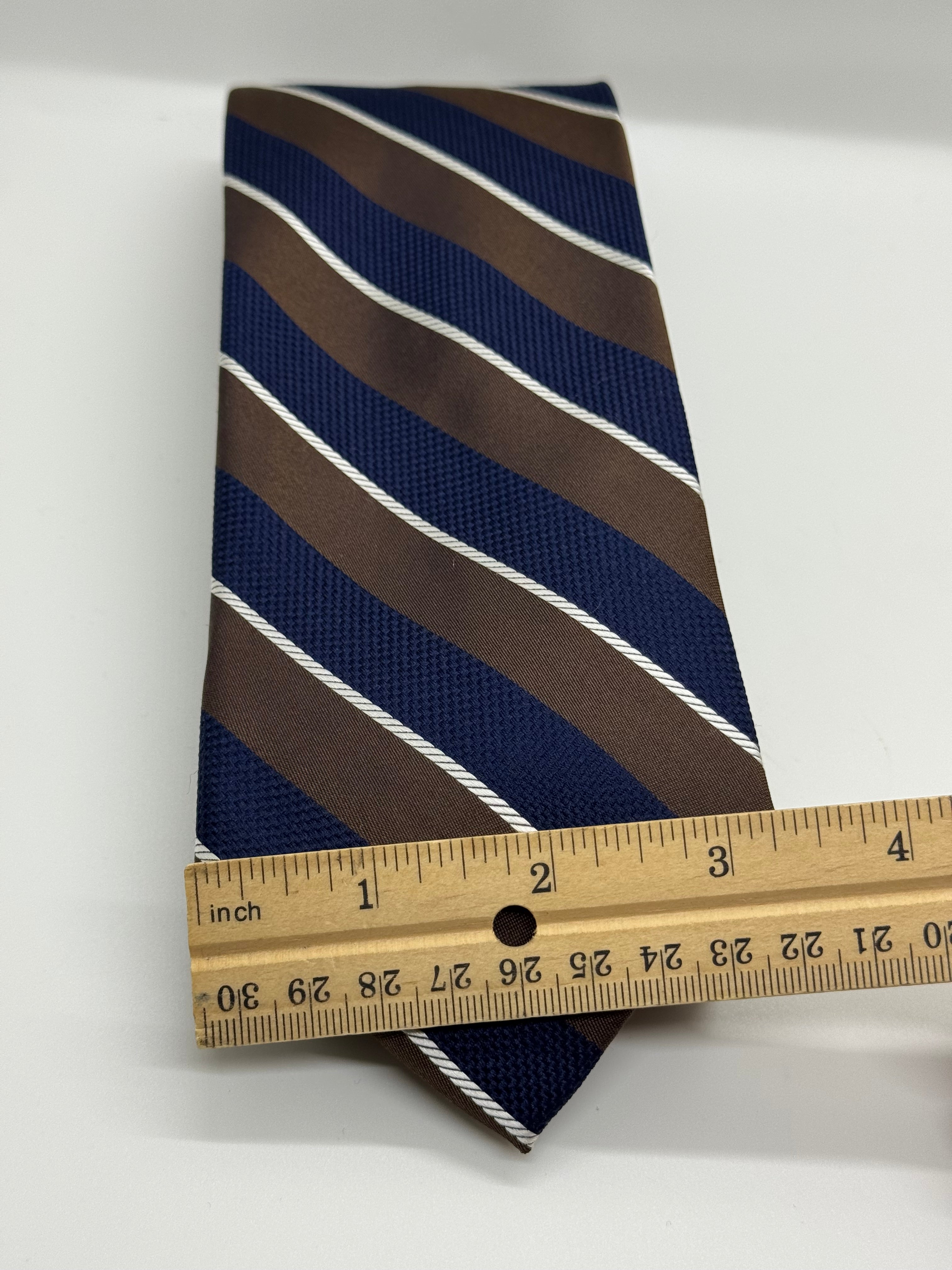 Stafford Navy & Brown Repp Stripe Tie
