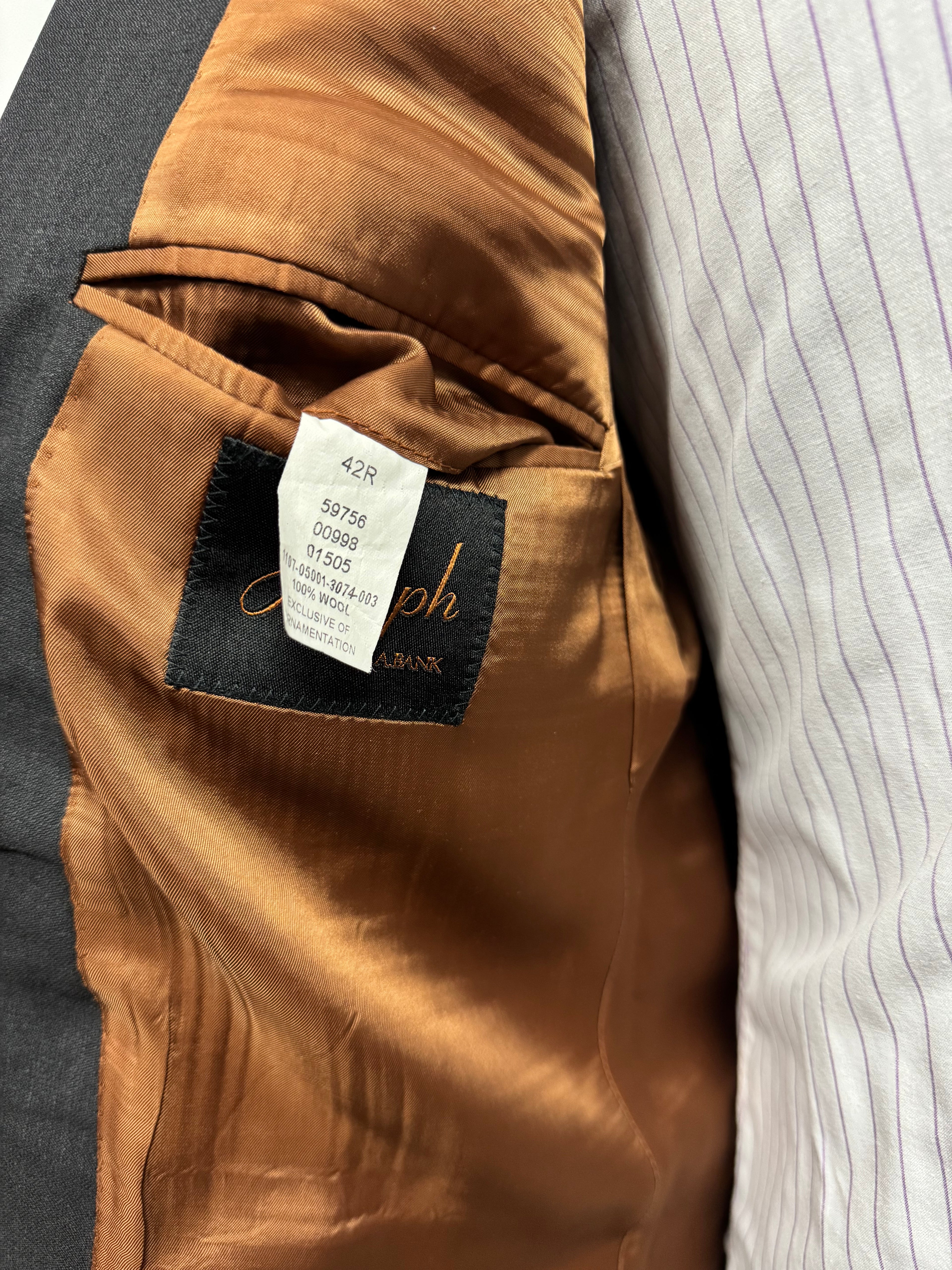 Joseph – Jos. A. Bank Charcoal Wool Suit – Slim Fit (42R)