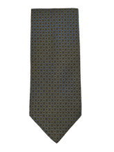 Load image into Gallery viewer, Brooks Brothers Makers &amp; Merchants Navy &amp; Gold Geometric Tie
