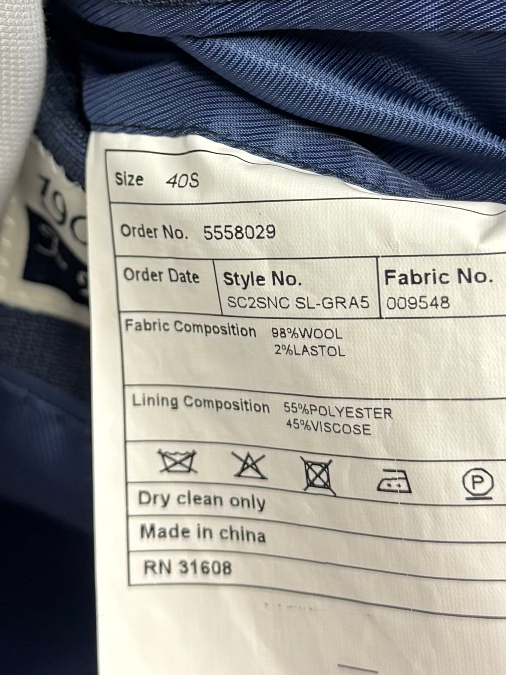 Jos. A. Bank 1905 Blue Windowpane Sport Coat – 40S