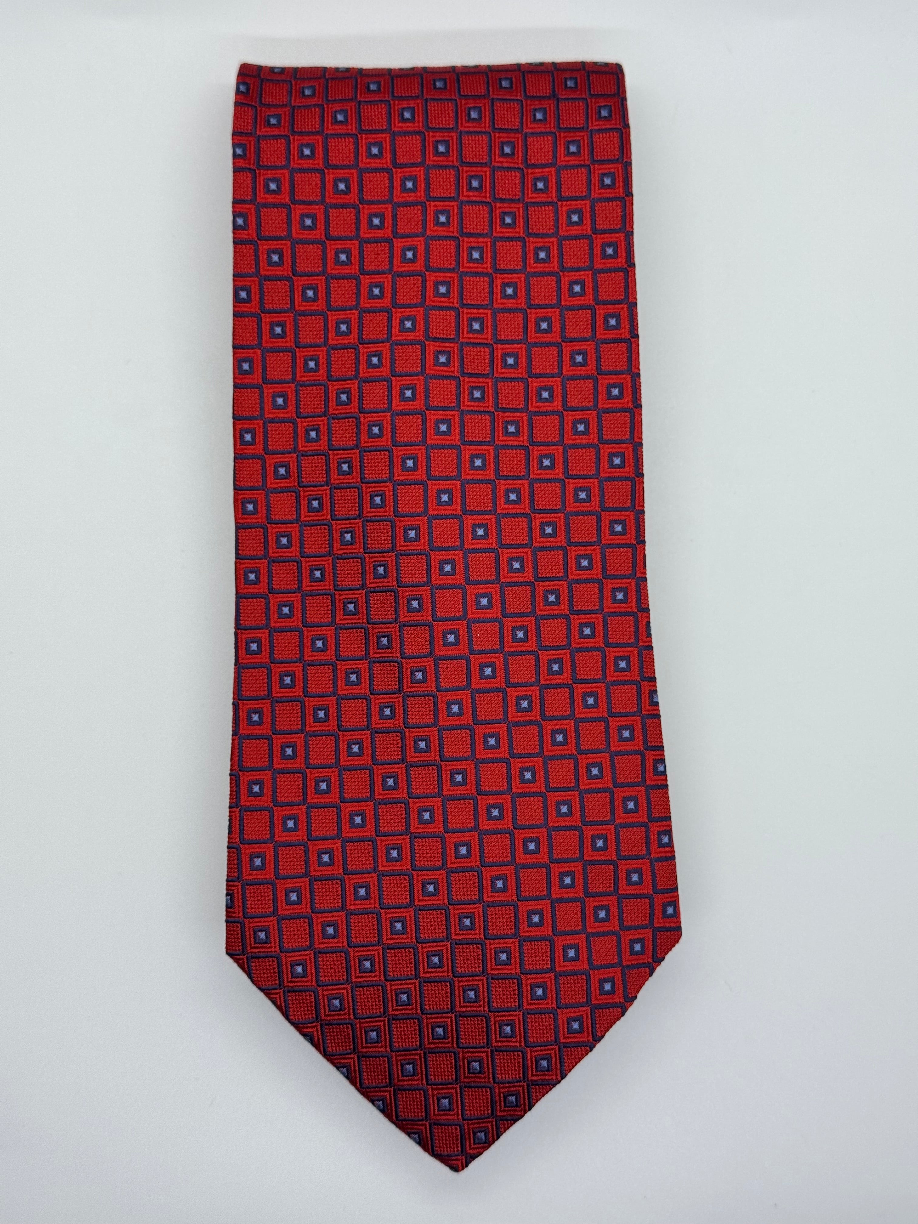 Brooks Brothers 346 Red Geometric Silk Tie