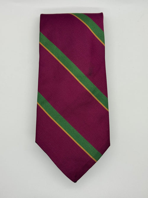 Polo Ralph Lauren Burgundy & Green Regimental Stripe Tie