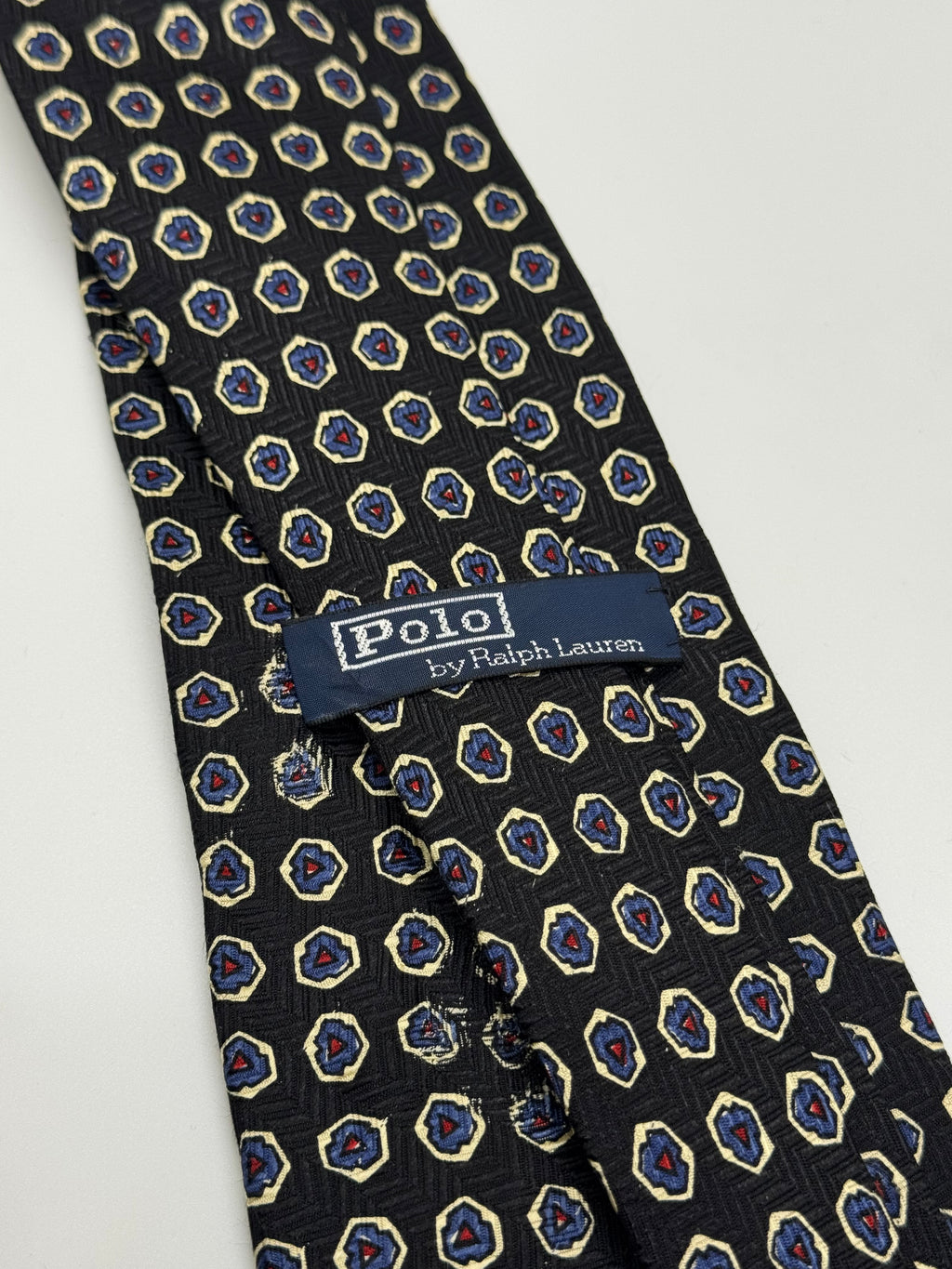 Polo Ralph Lauren Black Geometric Medallion Silk Tie