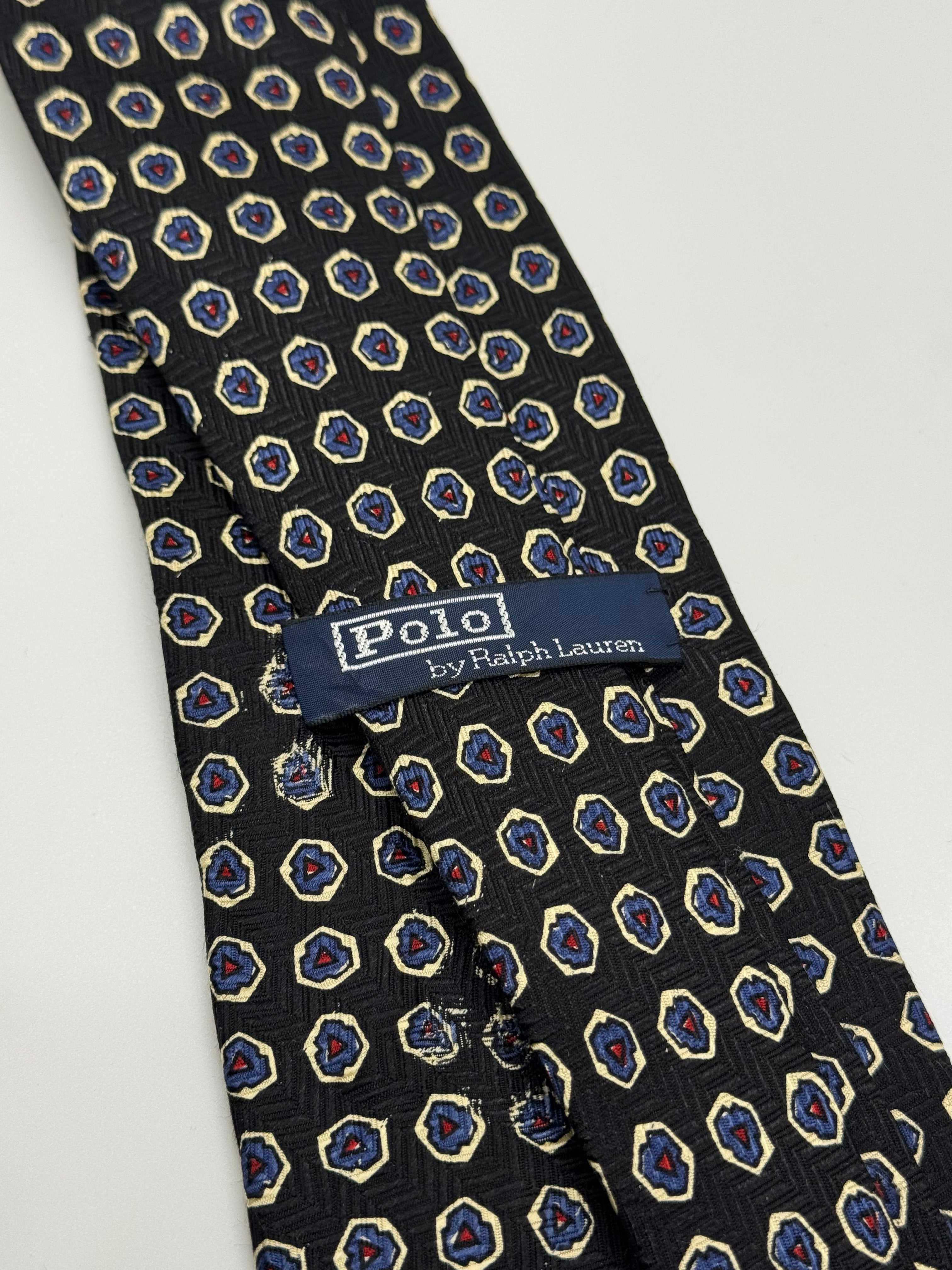 Polo Ralph Lauren Black Geometric Medallion Silk Tie