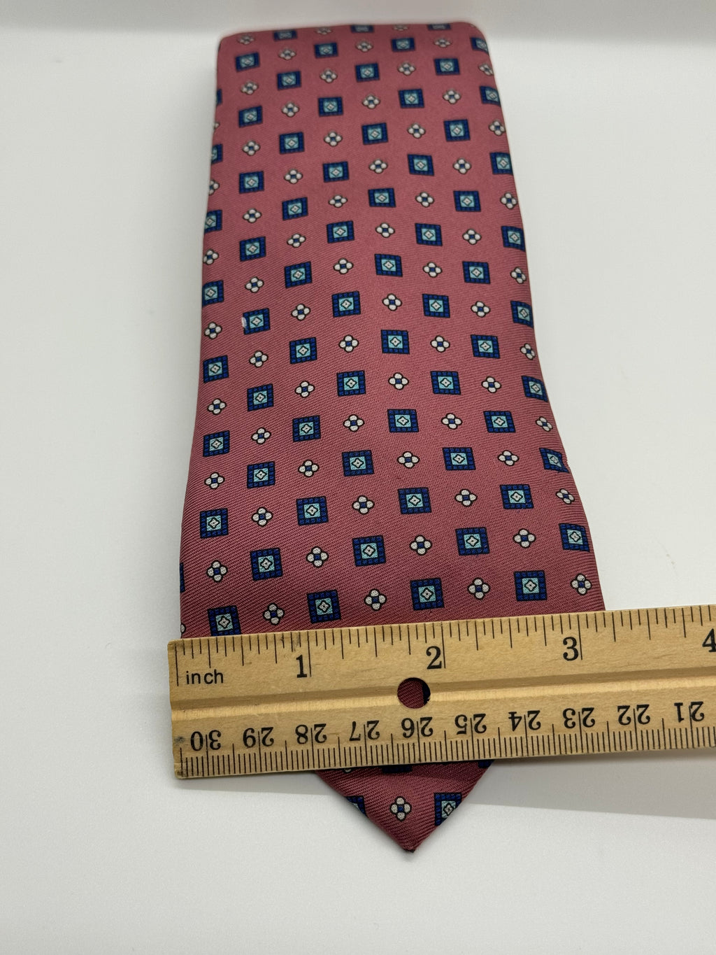 Stafford Vintage Dusty Rose Geometric Silk Tie