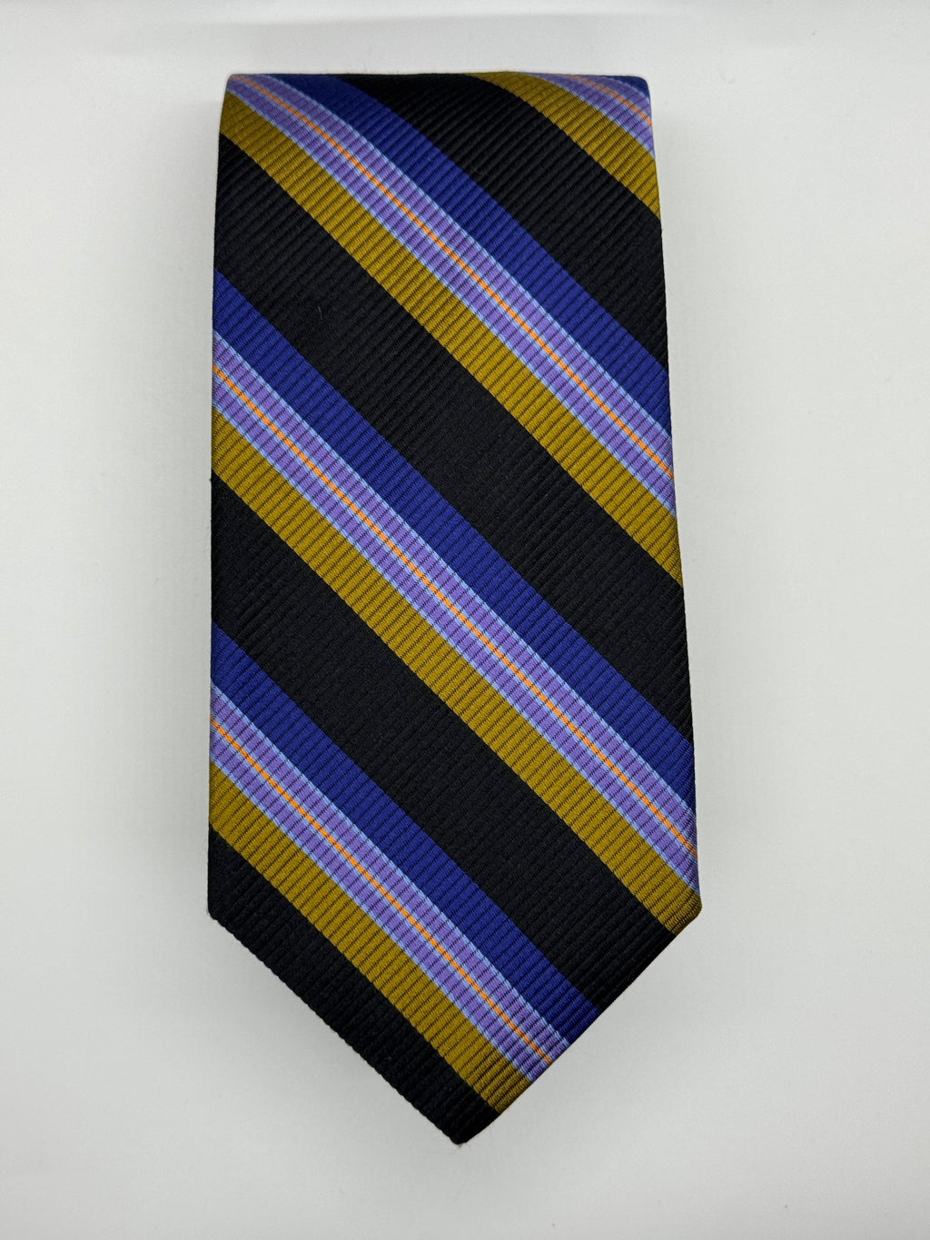 Robert Talbott Navy & Gold Regal Stripe Silk Tie