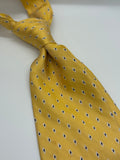 Meeting Street Hand Made Gold Herringbone Silk Tie with Diamond Motif