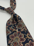 Pierre Balmain Paris Navy Paisley Floral Silk Tie
