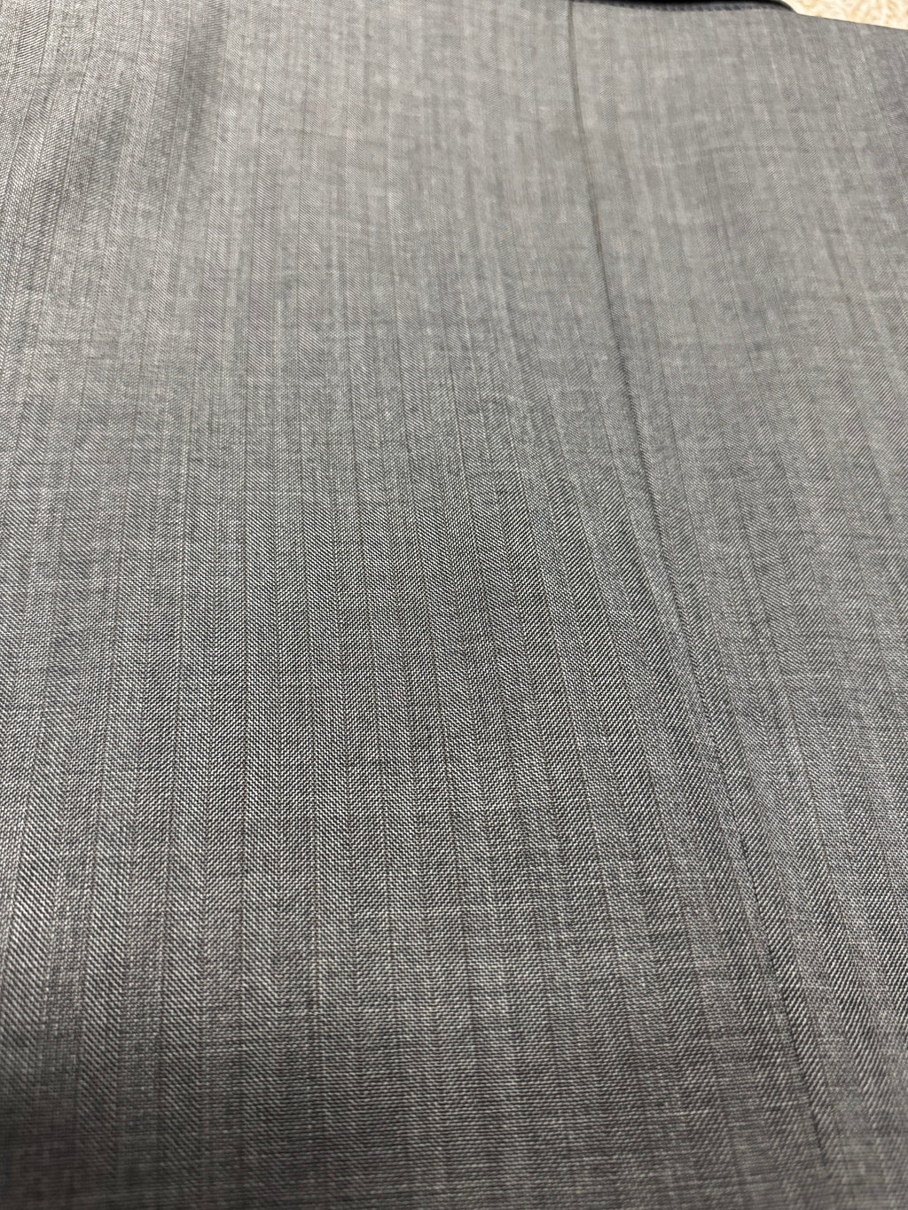 Jos. A. Bank Signature Collection Gray Herringbone Subtle Brown Stripe Suit — 40R