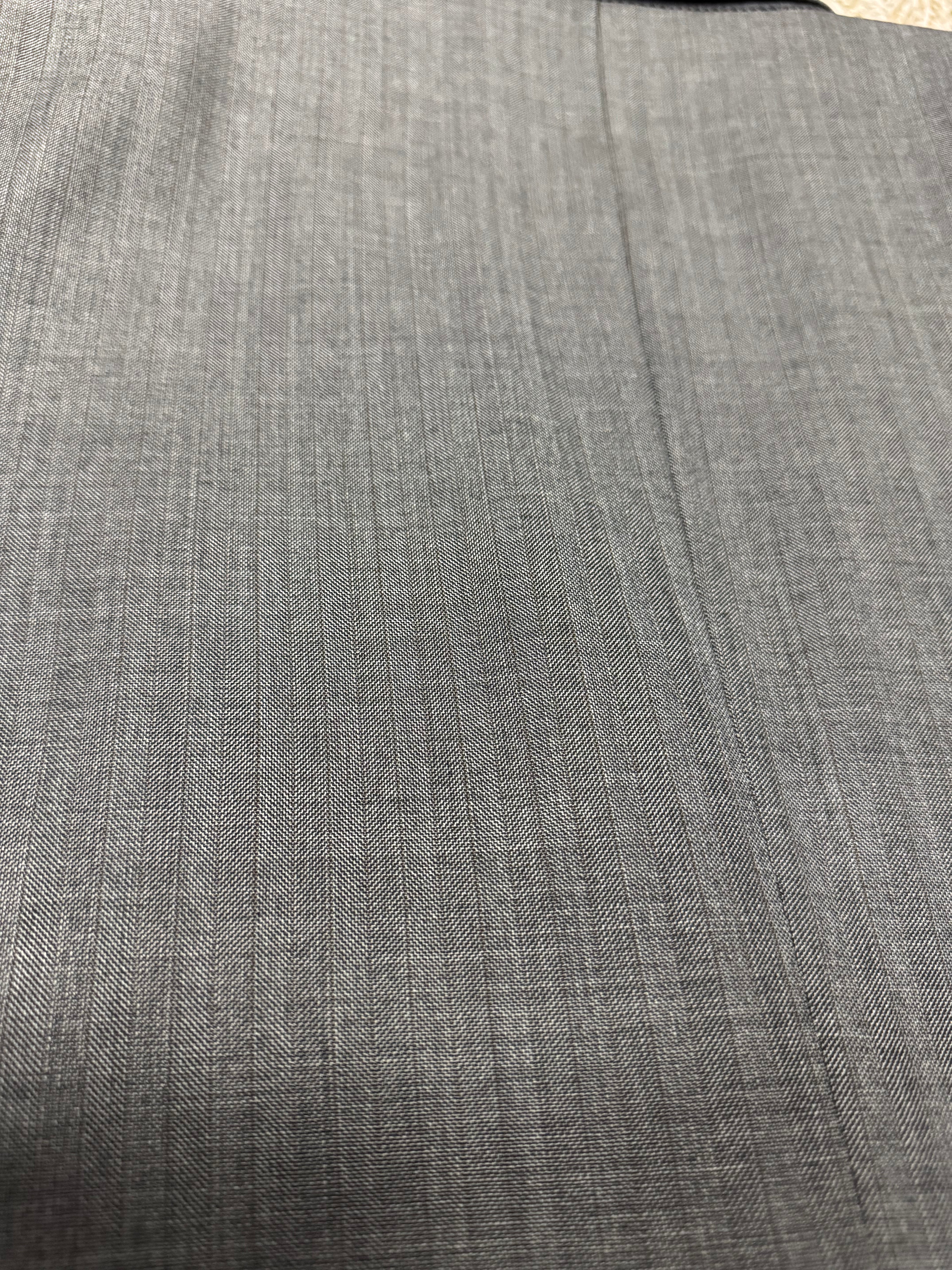 Jos. A. Bank Signature Collection Gray Herringbone Subtle Brown Stripe Suit — 40R