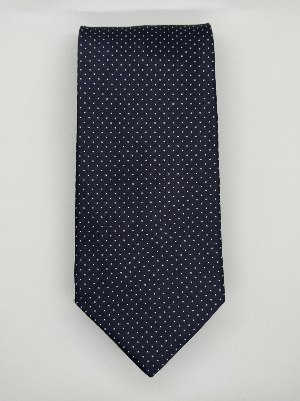 Giorgio Armani Navy Blue & White Micro Dot Tie