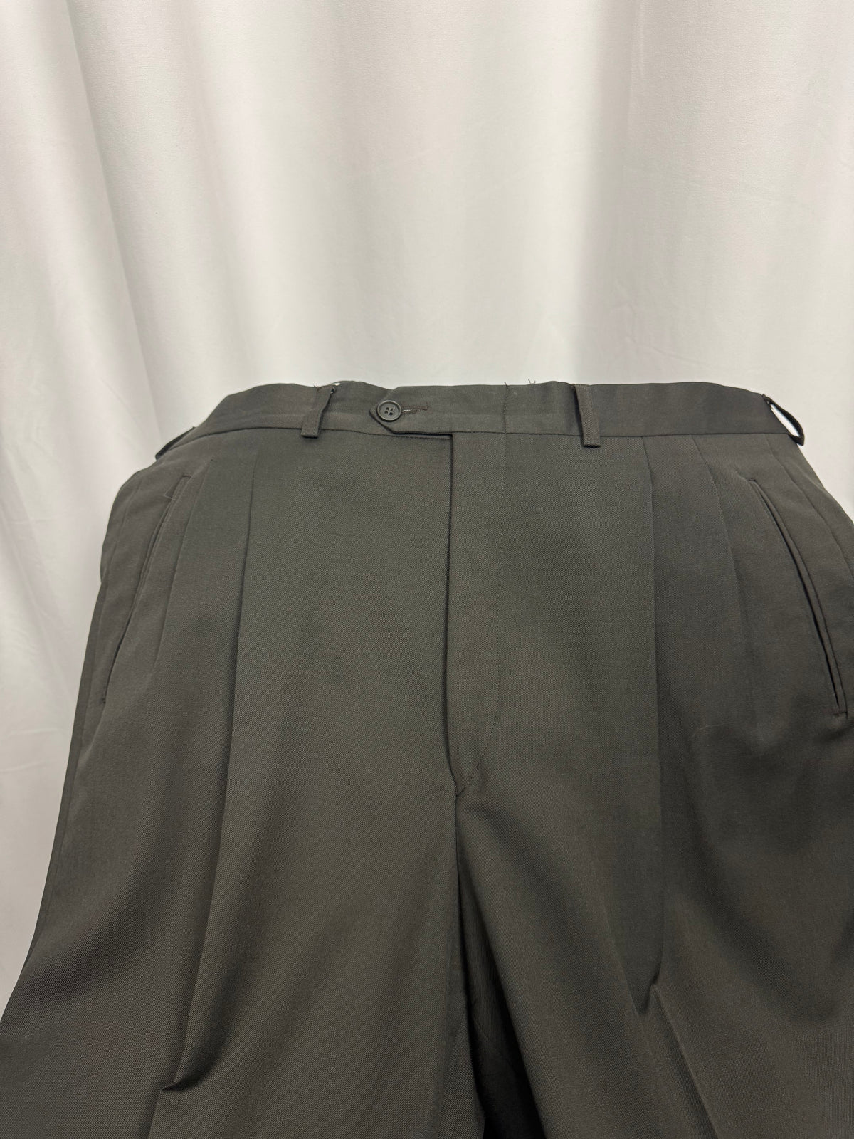 Vintage Yves Saint Laurent Olive Green Double-Breasted Suit 44R