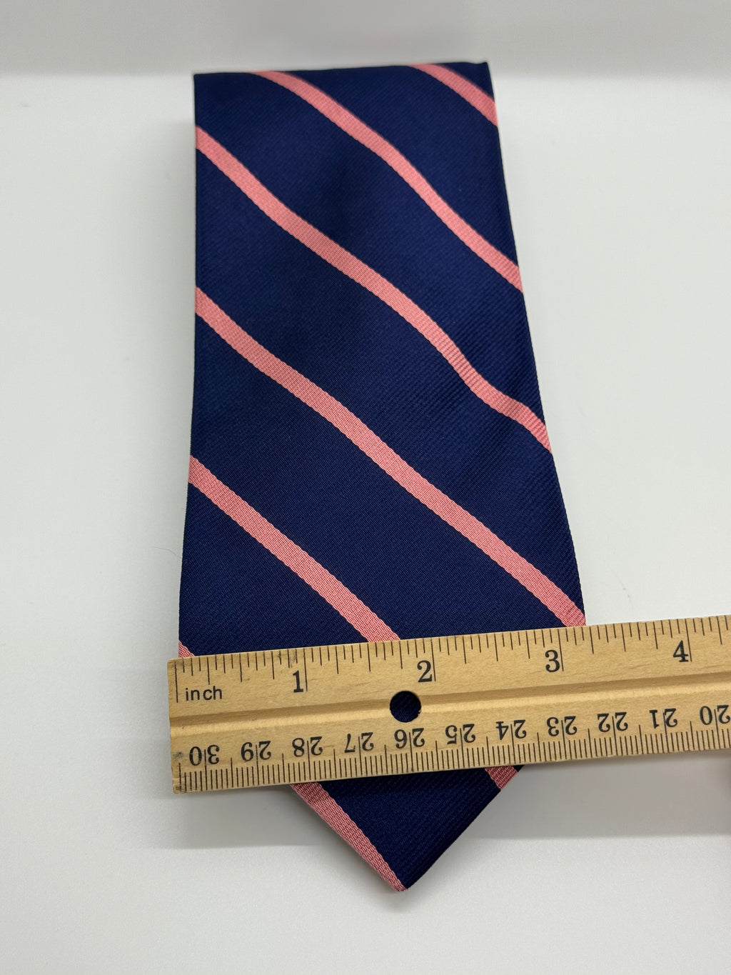 Brooks Brothers Navy & Pink Repp Stripe Silk Tie