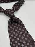 Michael David Ltd. Brown Medallion Silk Tie – Hand Sewn by Robert Talbott