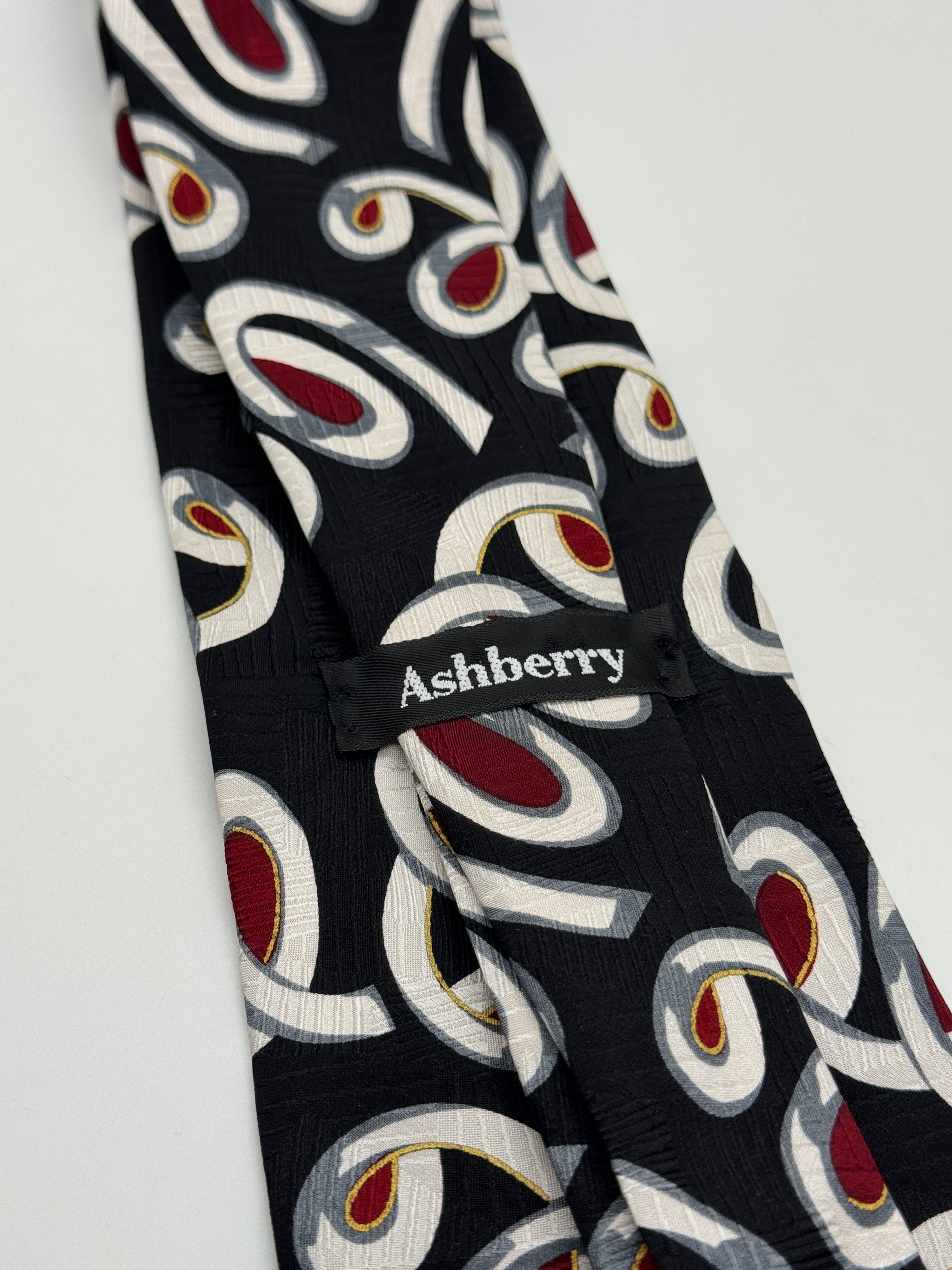 Ashberry Black Abstract Swirl Tie