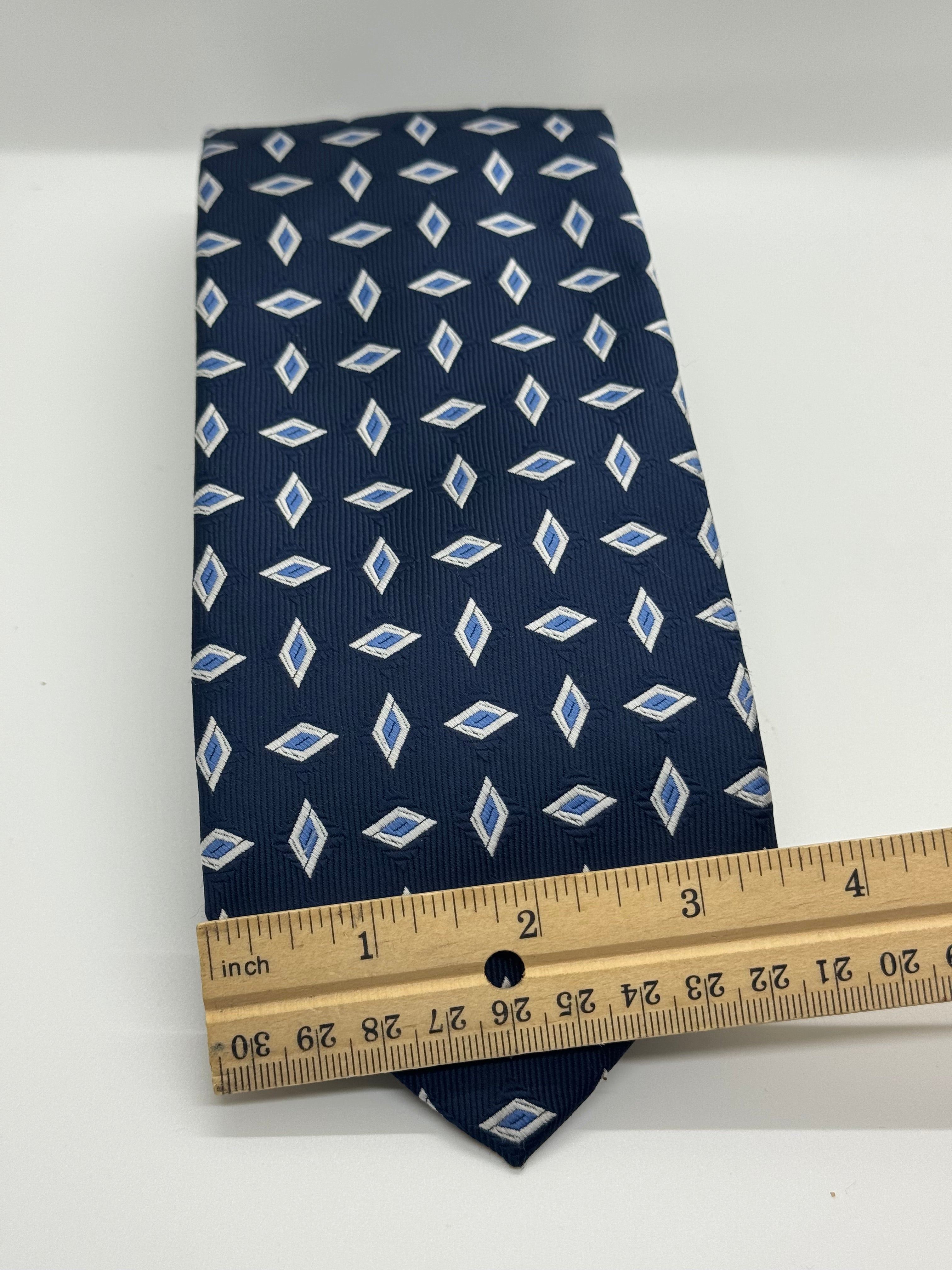 Robert Talbott for AMR Navy Geometric Silk Tie