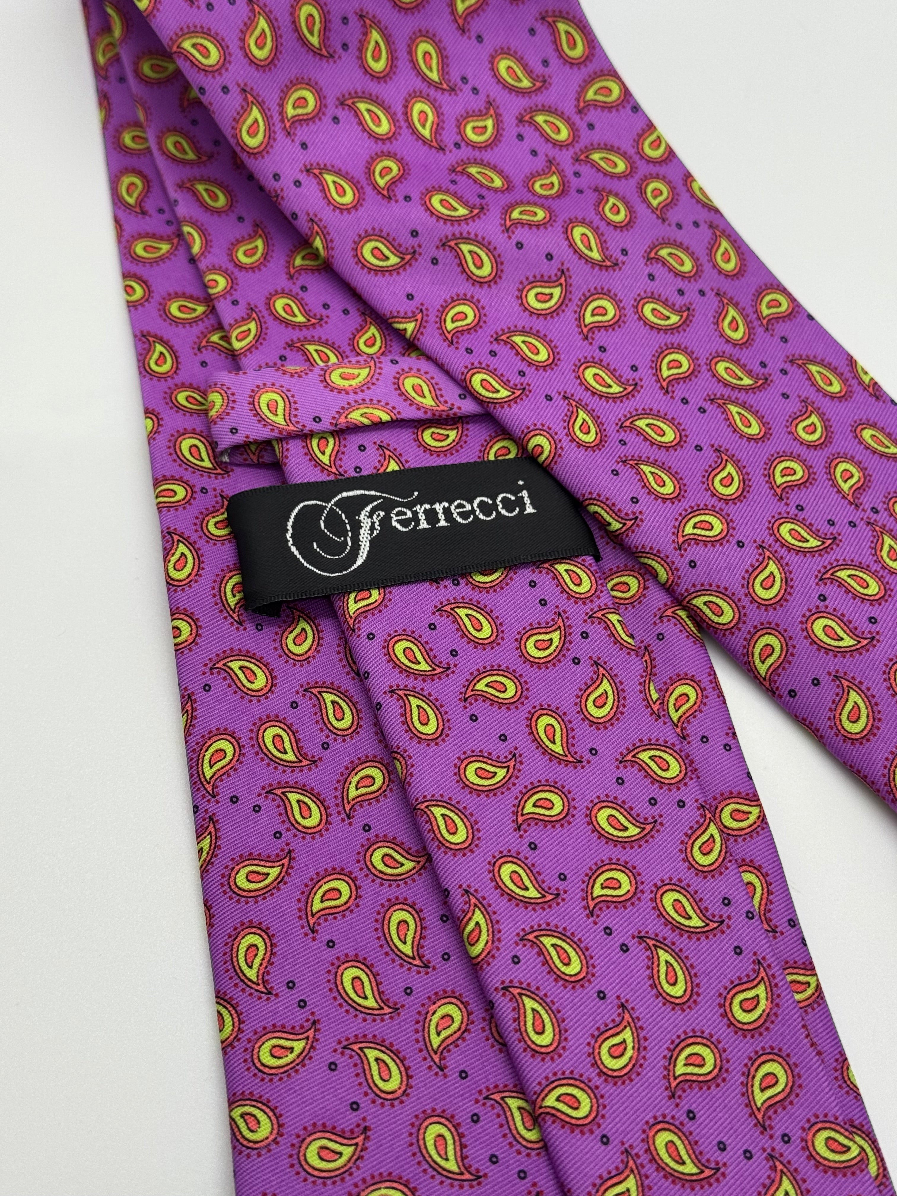 Ferrecci Purple Paisley Tie