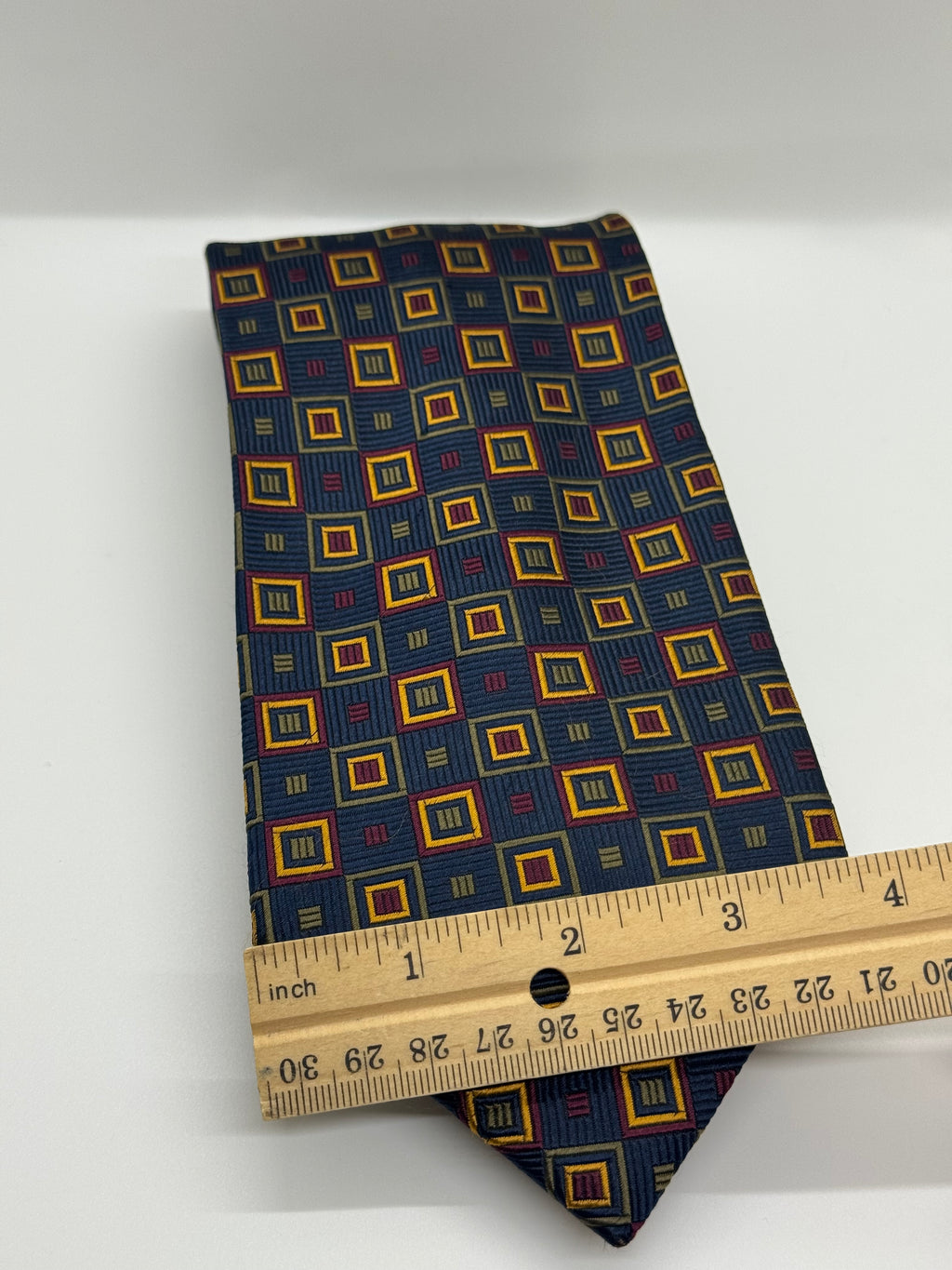 Stafford Navy Blue & Burgundy Geometric Tie