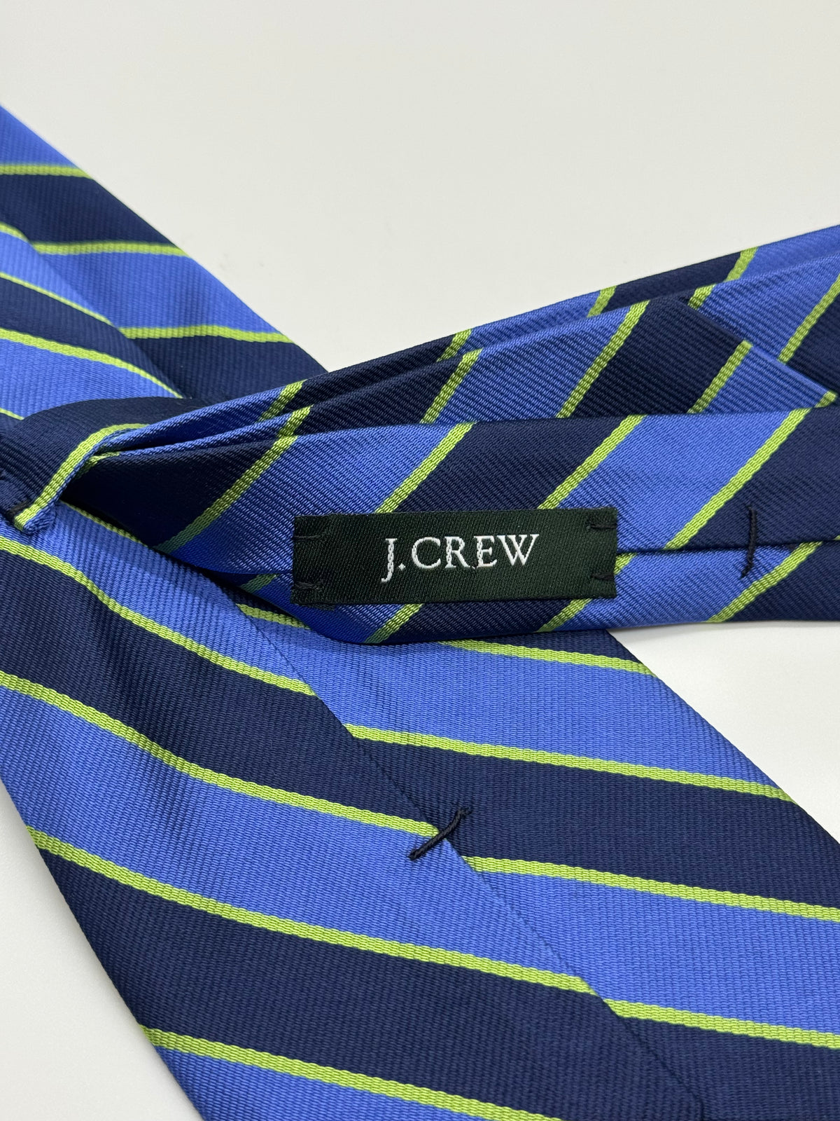 J. Crew Navy, Blue & Green Striped Tie