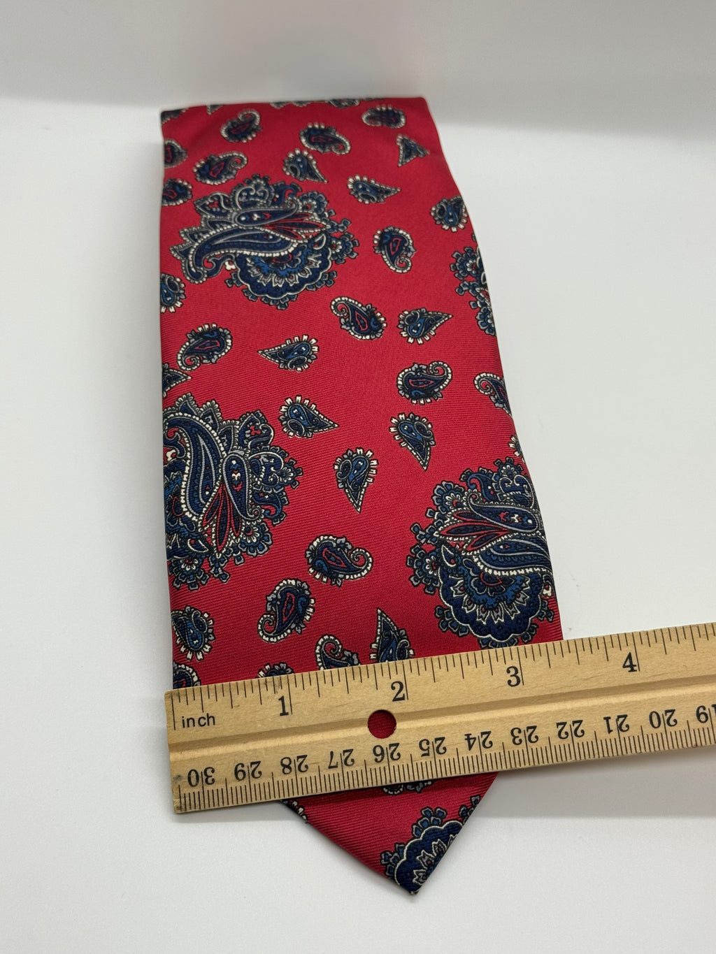 Italian Silk Crimson Paisley Vintage Tie