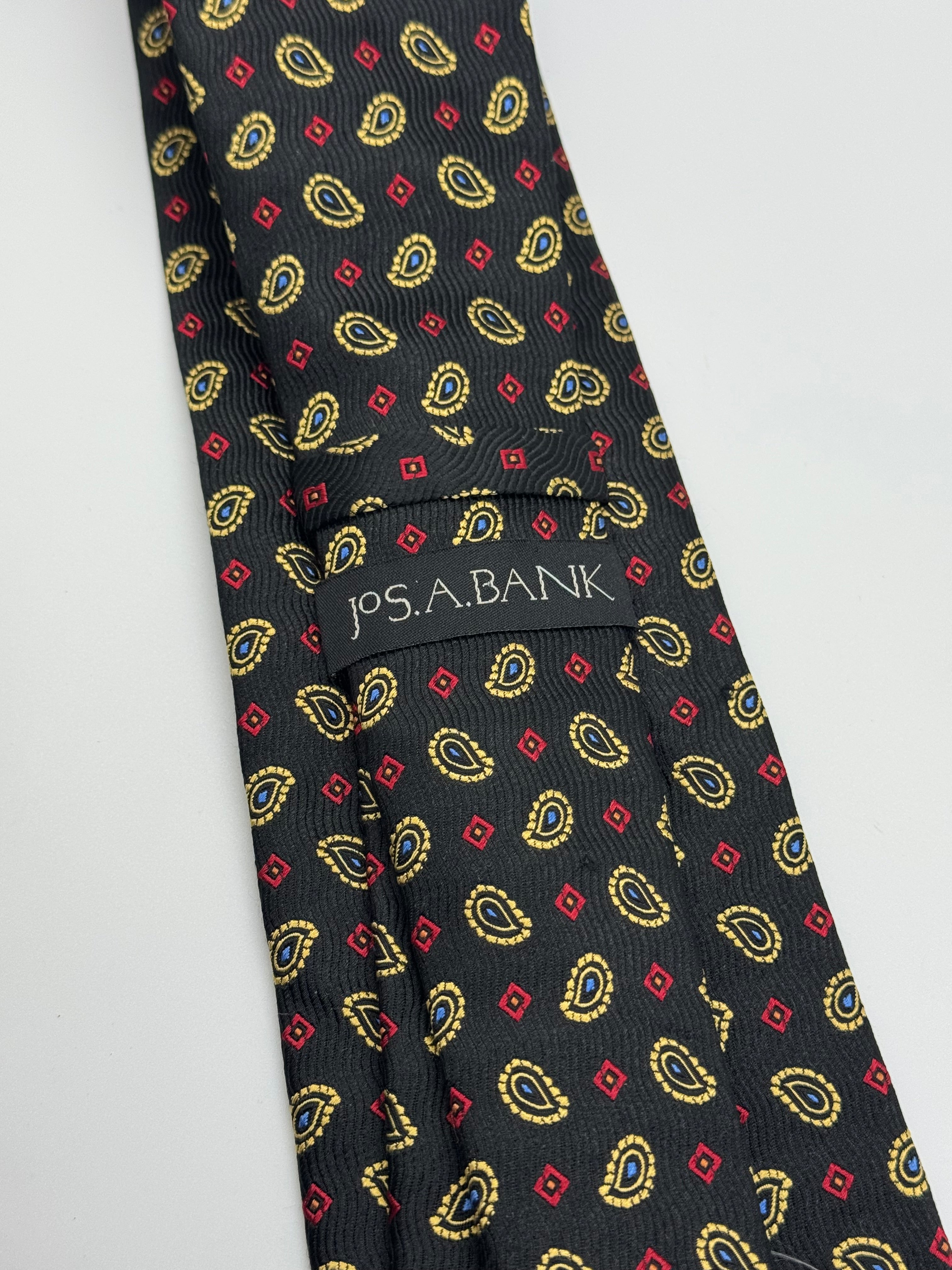 Jos. A. Bank Black Medallion Paisley Tie