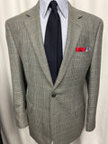 Chaps Silk & Wool Sport Coat – 44R – Houndstooth Windowpane Blazer