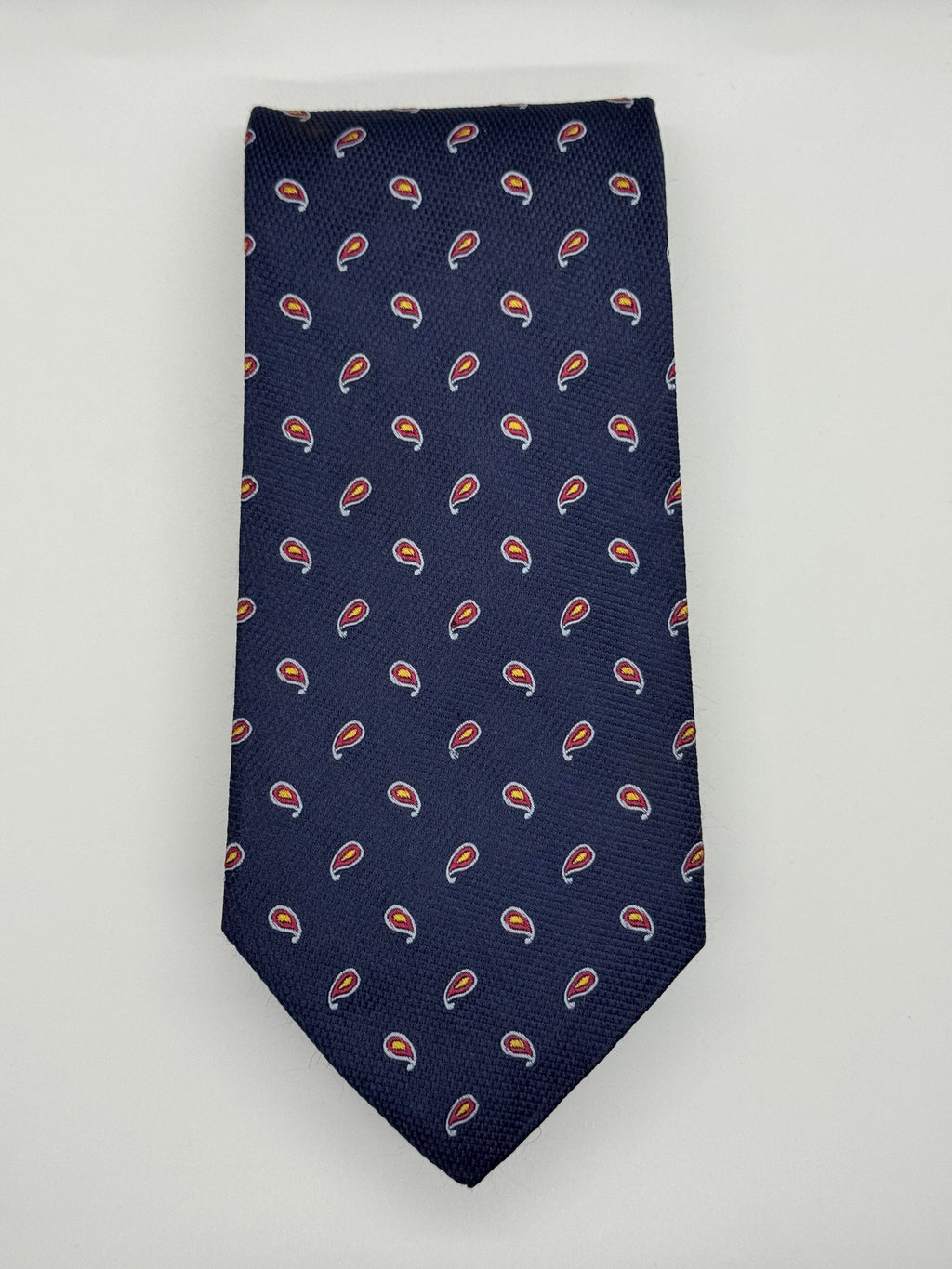 Hickey Freeman Navy Micro Paisley Tie