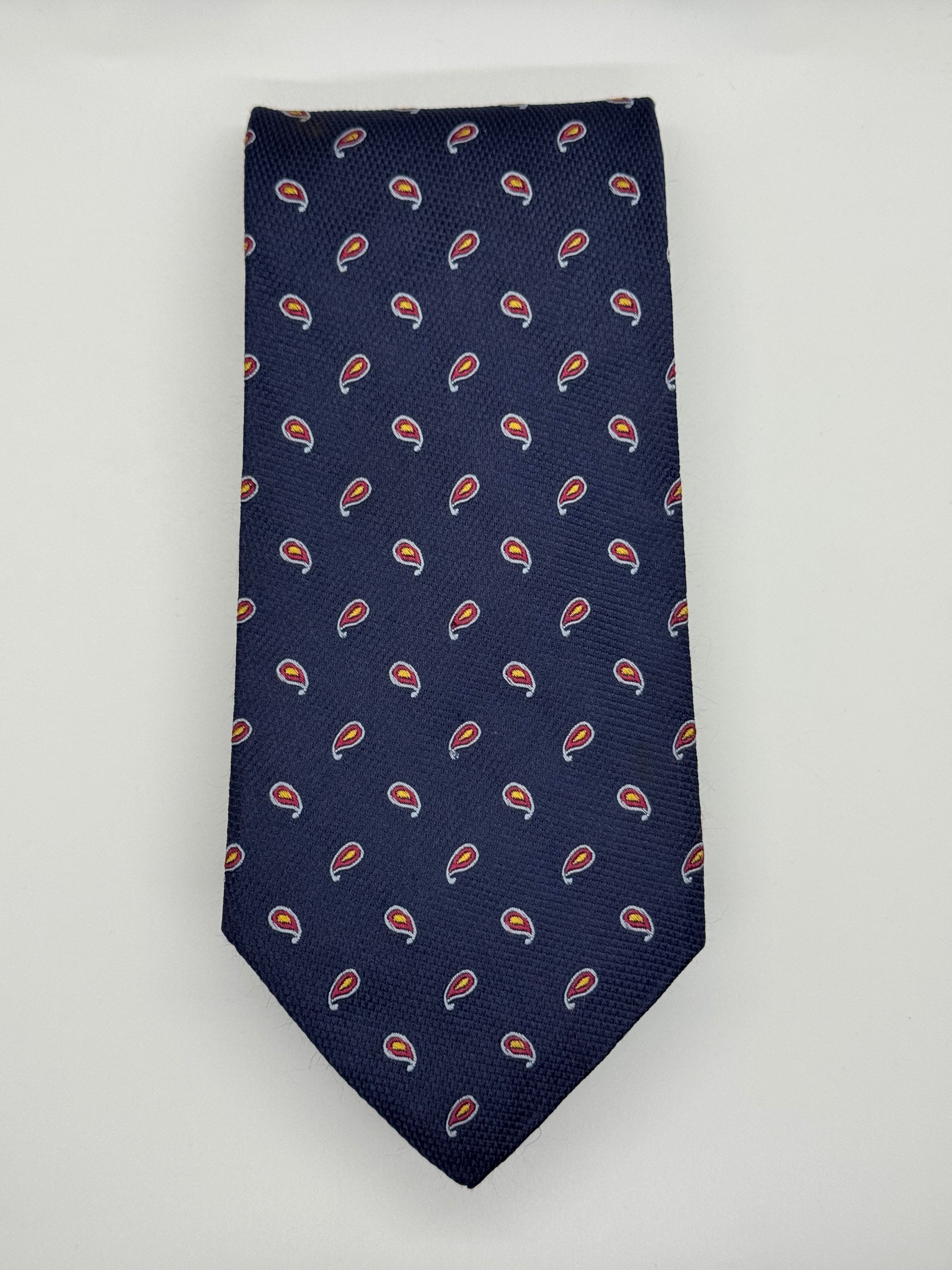 Hickey Freeman Navy Micro Paisley Tie