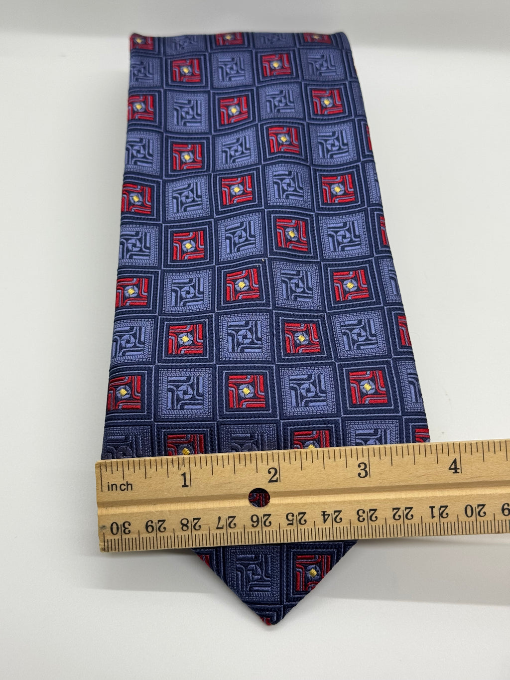 John W. Nordstrom Vintage Blue Geometric Silk Tie
