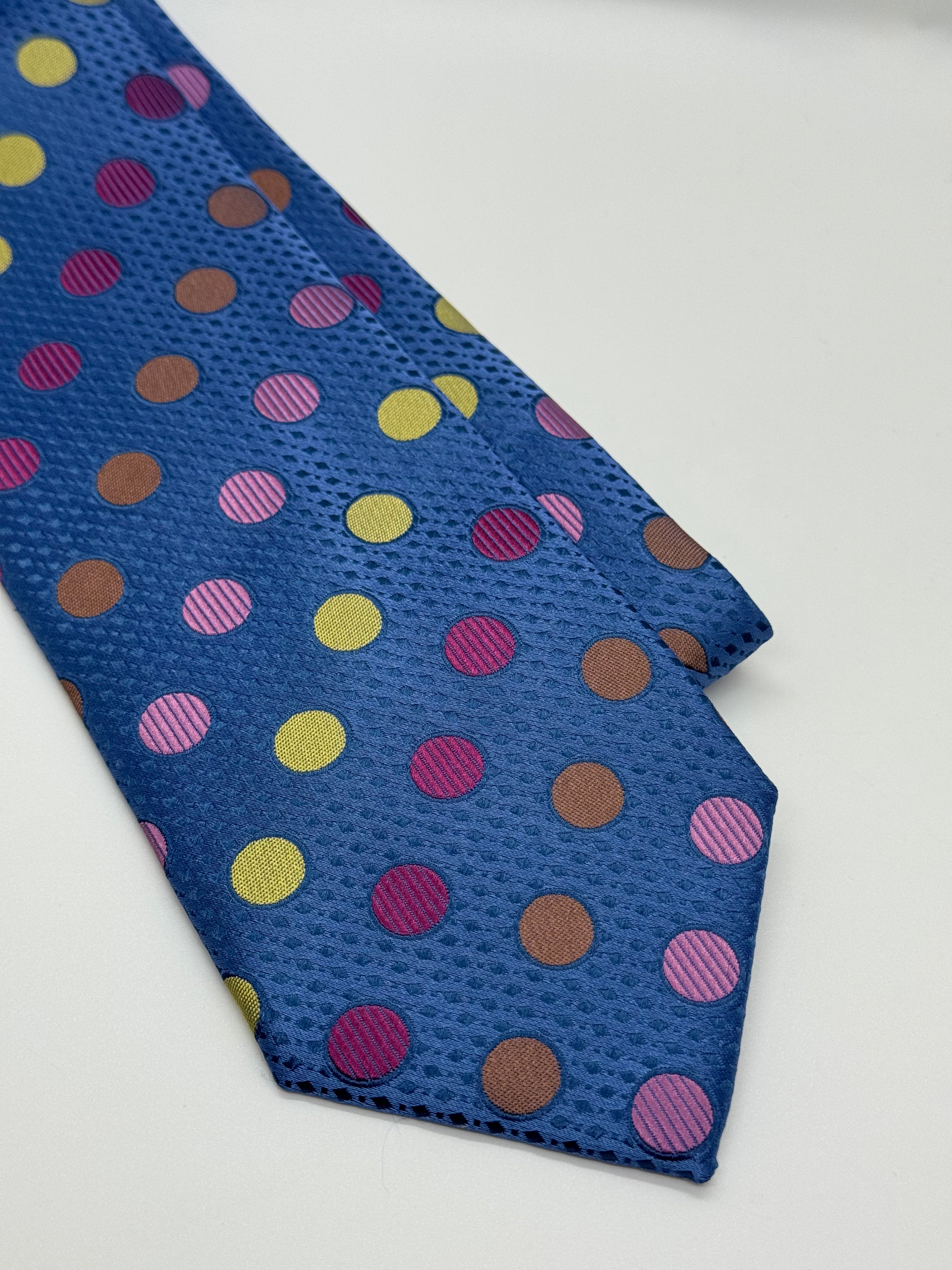 Stacy Adams Blue Multi-Color Polka Dot Tie