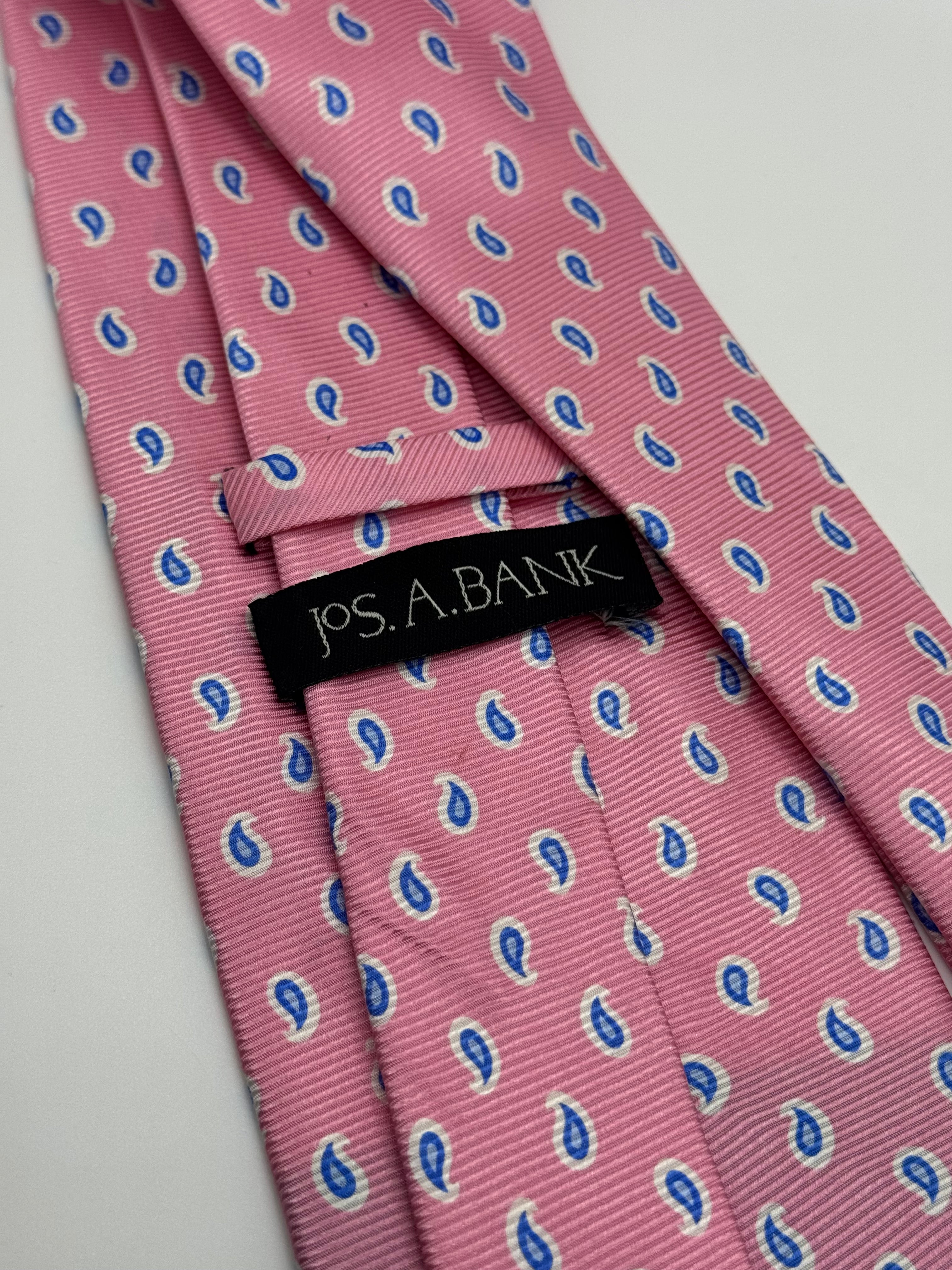 Jos. A. Bank Pink & Blue Paisley Silk Necktie