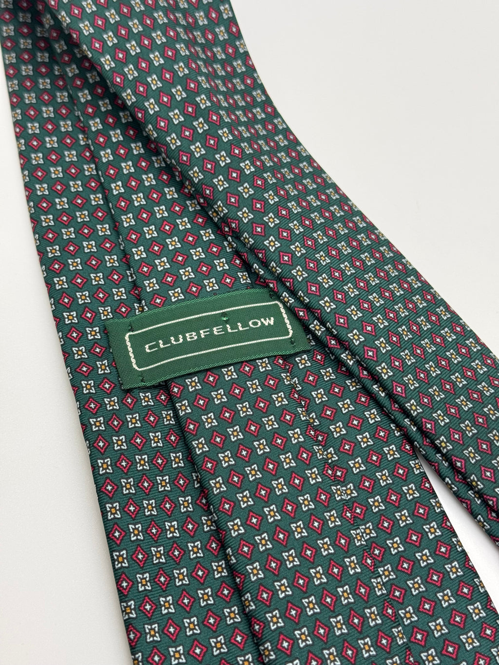 Club Fellow Vintage Green Geometric Silk Tie