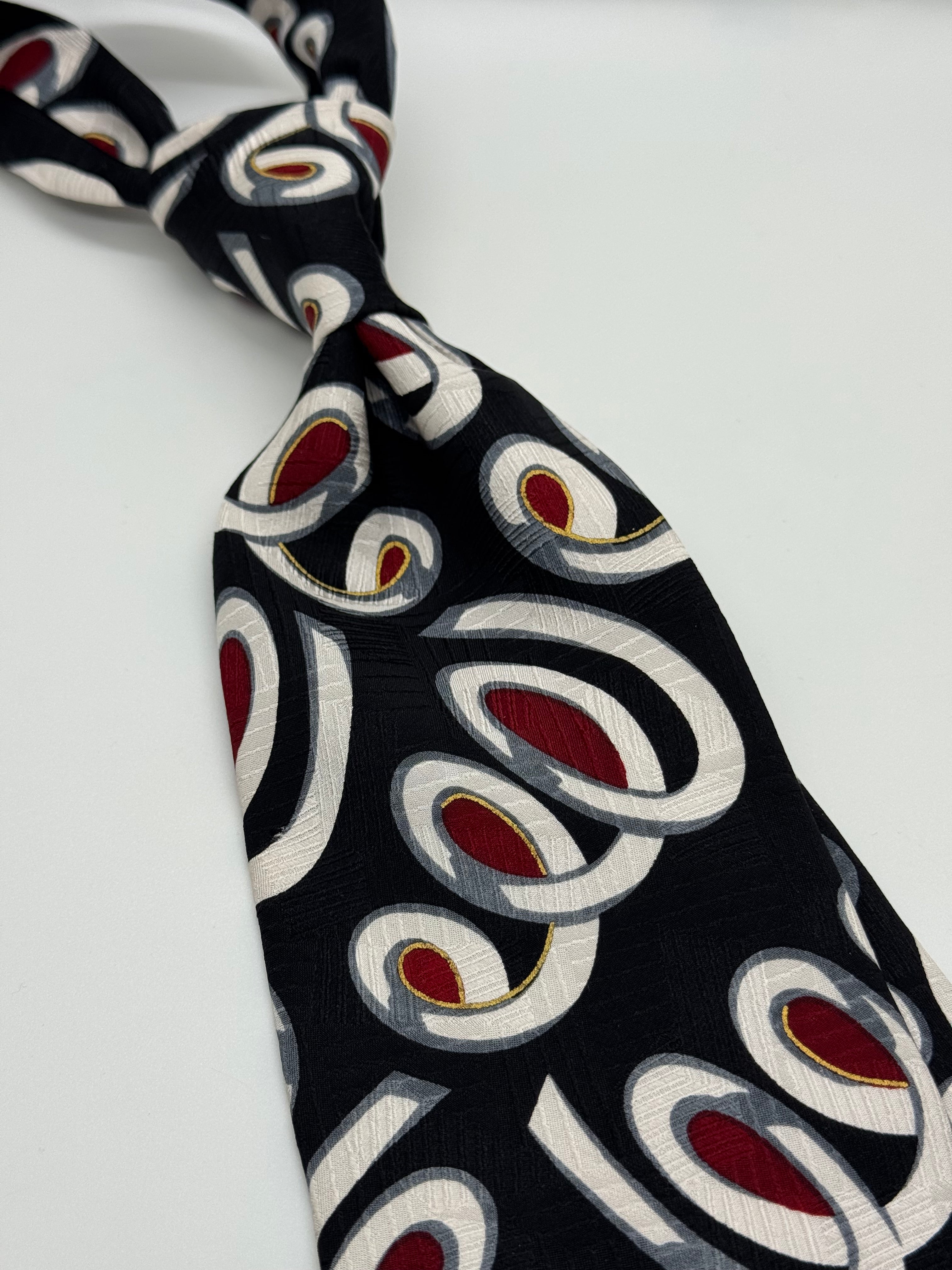Ashberry Black Abstract Swirl Tie