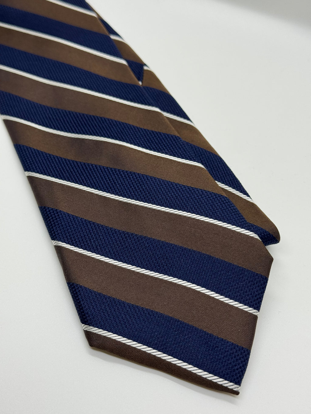 Stafford Navy & Brown Repp Stripe Tie