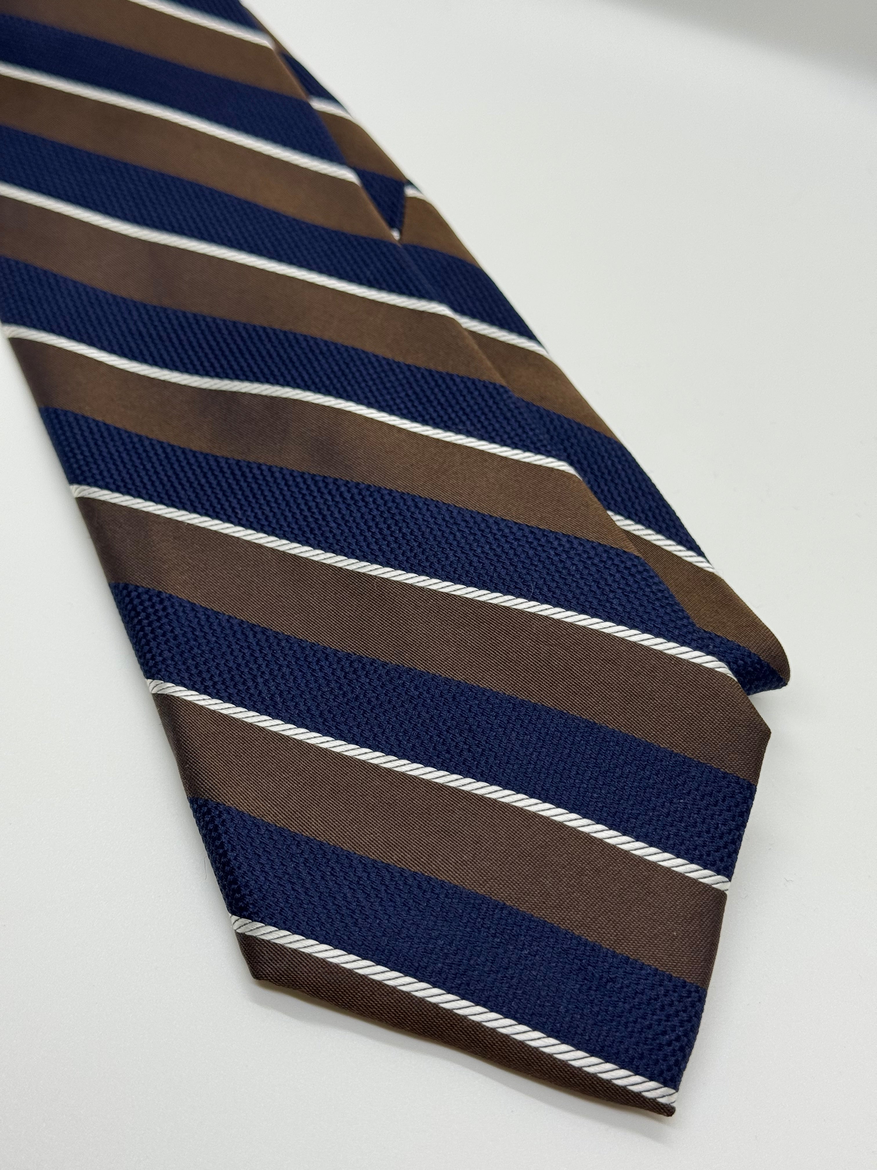 Stafford Navy & Brown Repp Stripe Tie