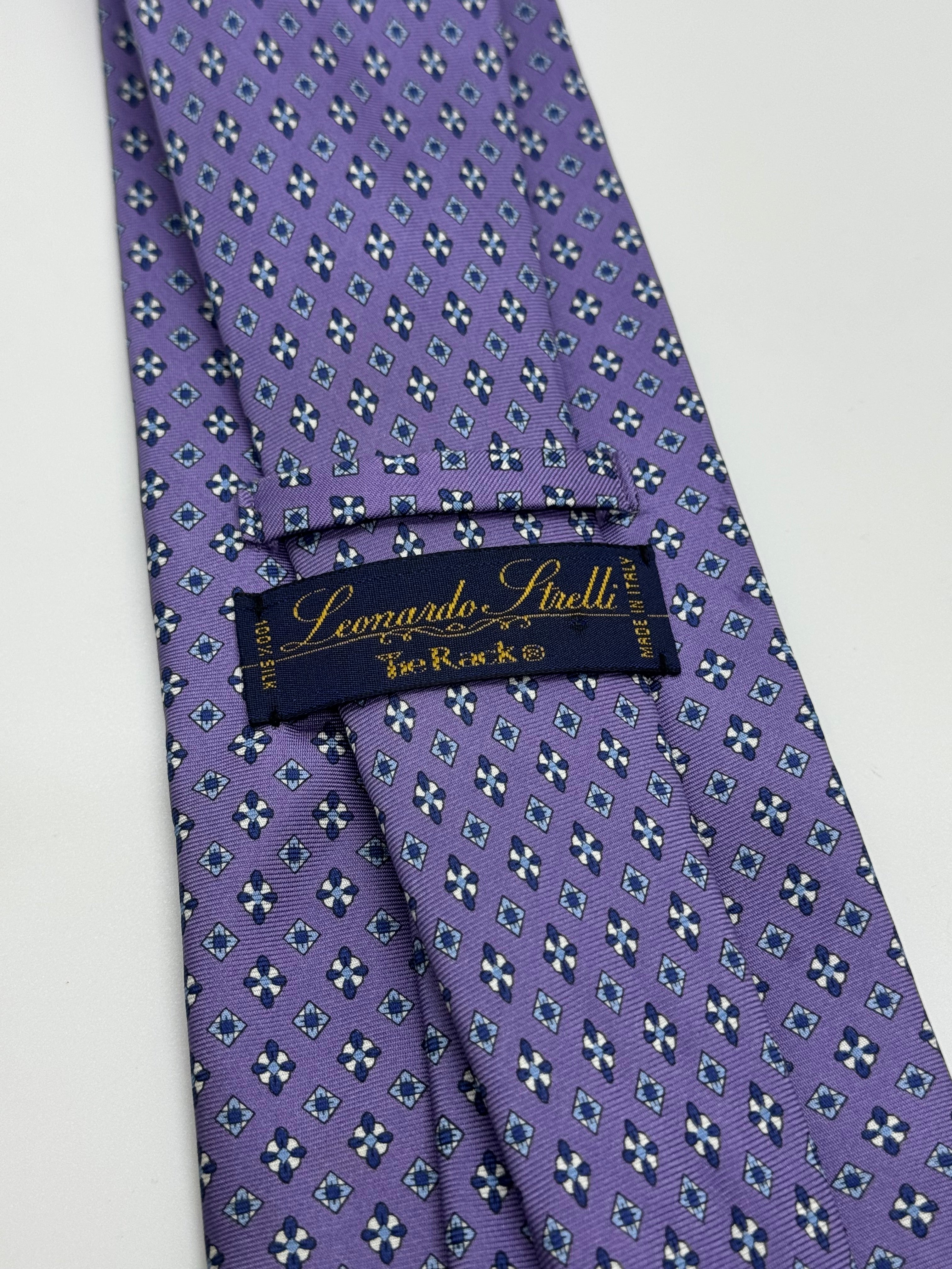 Leonardo Strassi Lavender Medallion Tie – Made in Italy