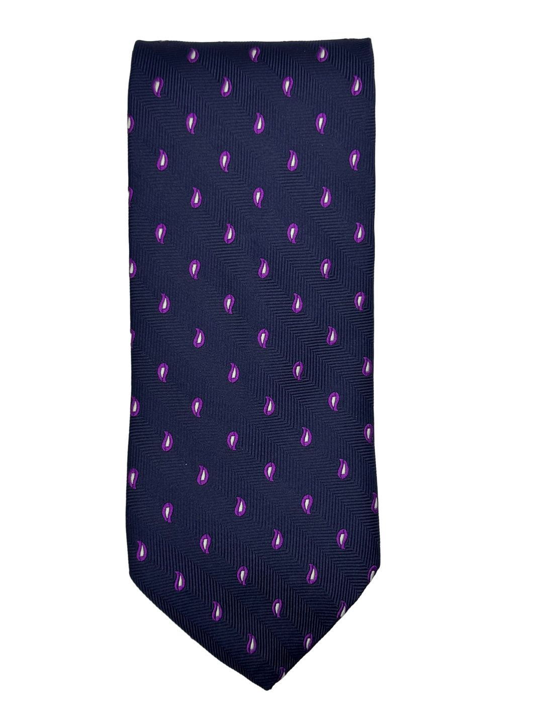 Brooks Brothers 346 Navy & Magenta Paisley Silk Tie